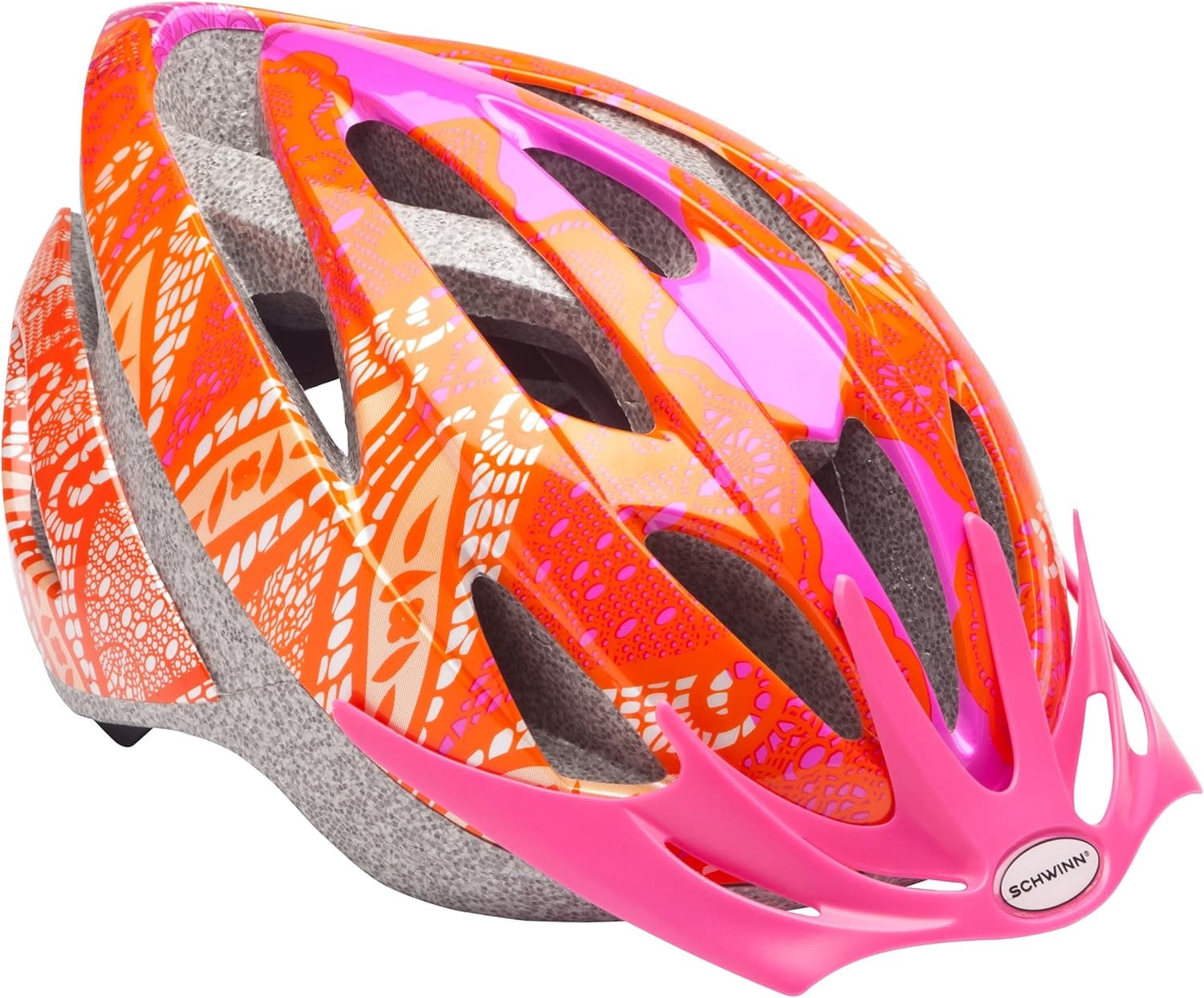 Schwinn Thrasher Lightweight Microshell Bicycle Helmet Featuring 360 Degree Comfort System with Dial-Fit Adjustment, Youth, Orange