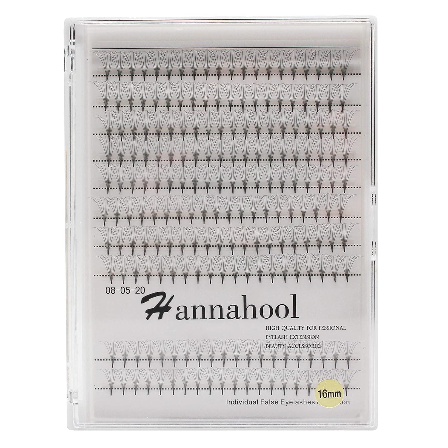Hannahool Large Tray Beauty Nature Long 6D Russian Premade Fans Volume Eye Lashes Extensions Thickness 0.07mm Makeup Individual False Eyelashes Cluster 10-16mm to Choose (10mm)