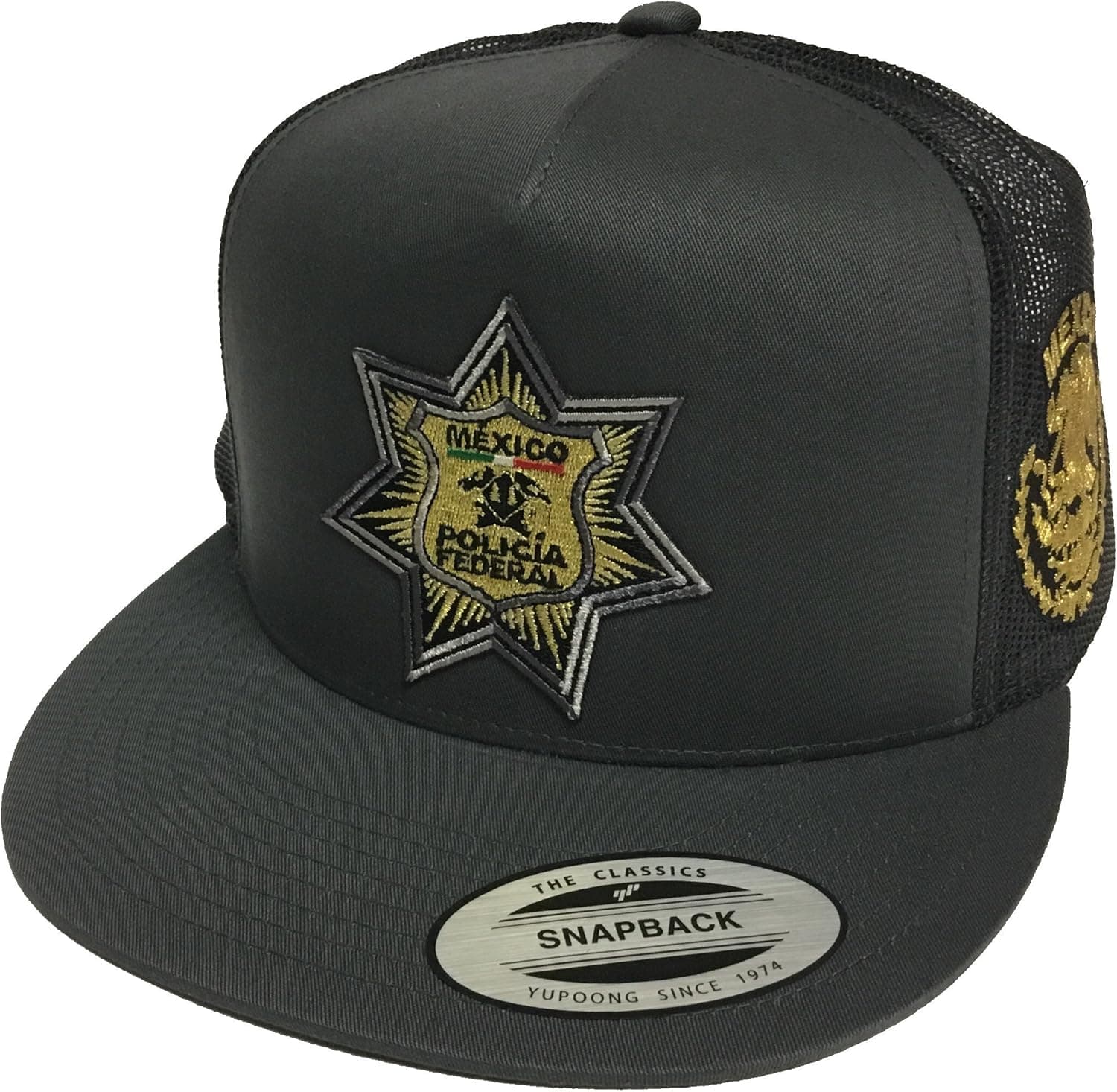 Policia Federal De Mexico Logo Federal 2 Logos Hat Dark Grey Mesh
