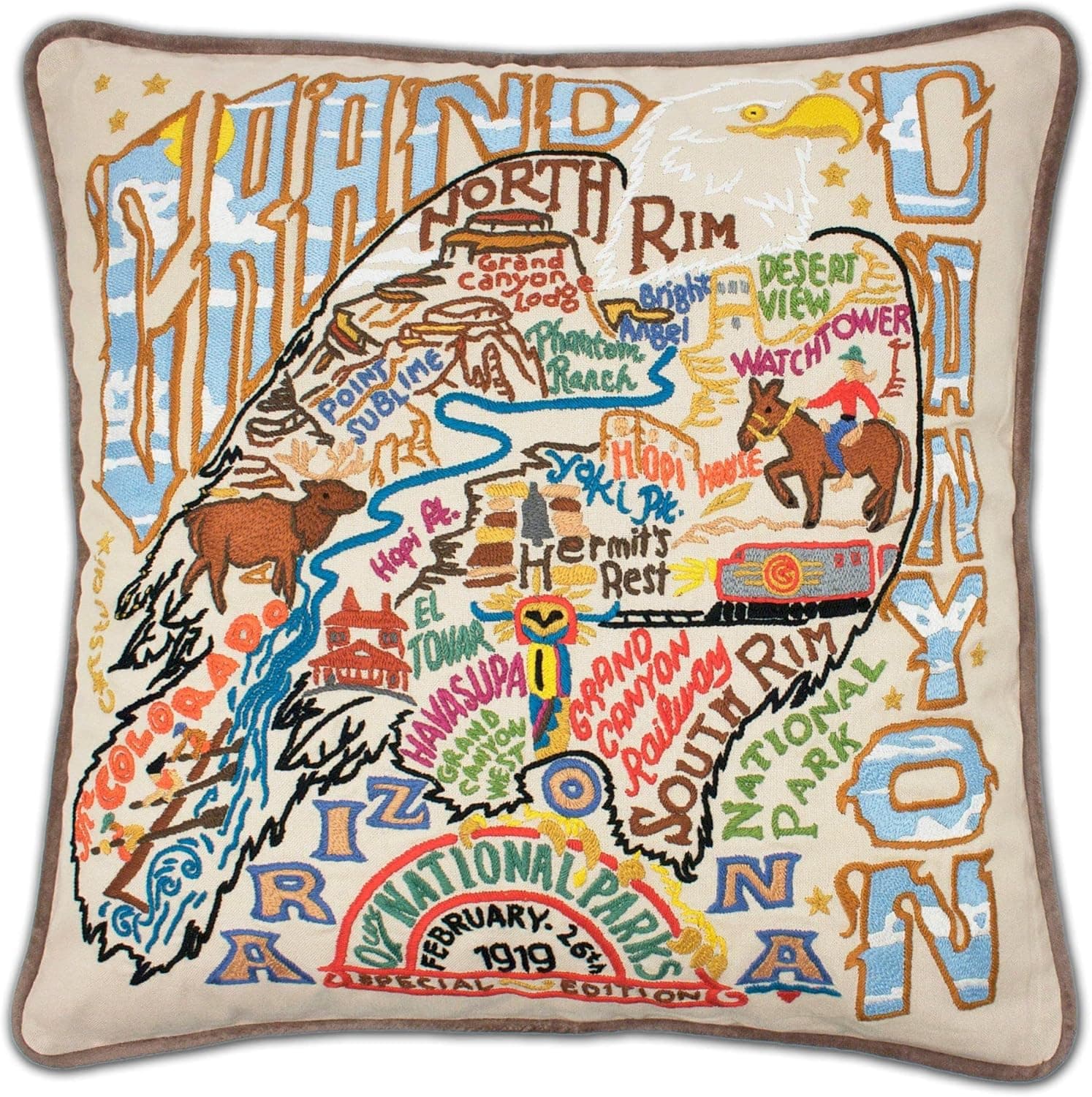 Catstudio Grand Canyon Embroidered Decorative Throw Pillow