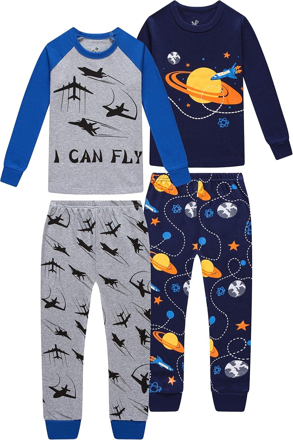 Pajamas for Boys Girls Grow in The Dark Dinosaurs Sleepwear Christmas Baby Clothes 4 Pieces Pants Set