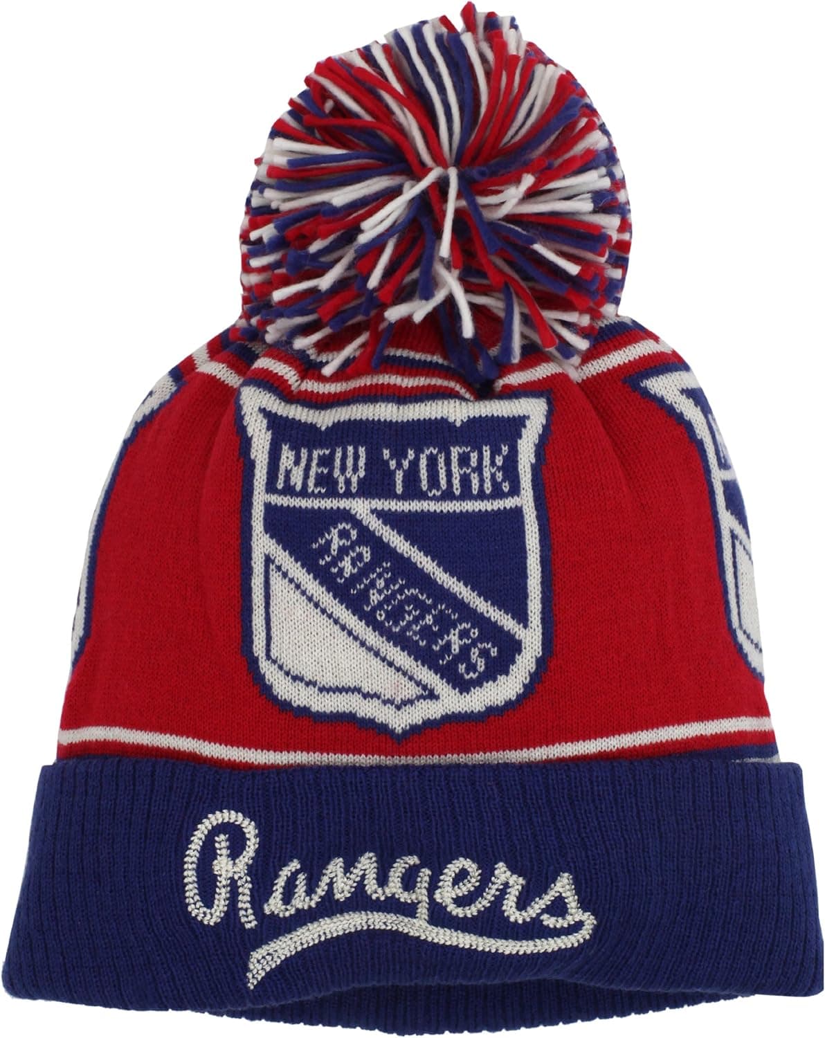 NHL New York Rangers CCM Cuffed Knit Hat With Pom, One Size