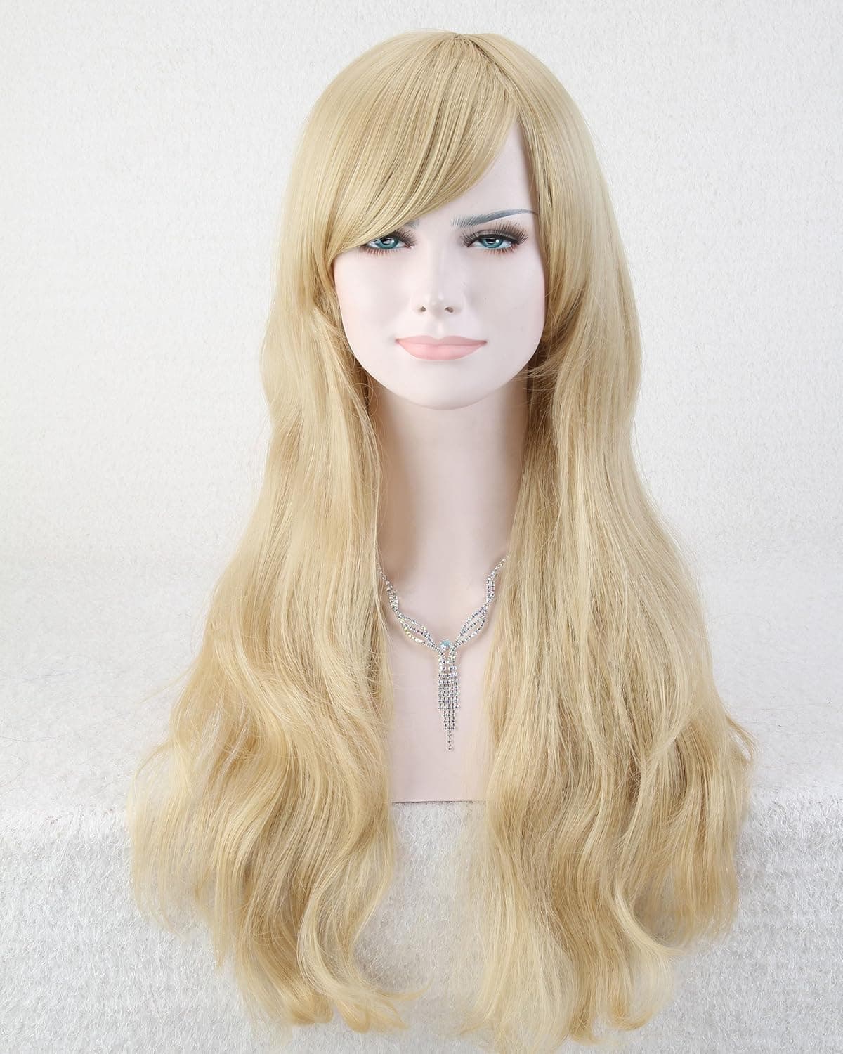 Cool2day Sexy Blond Style Long Natural Wave Synthetic Hair Cosplay Party Wig JF010344
