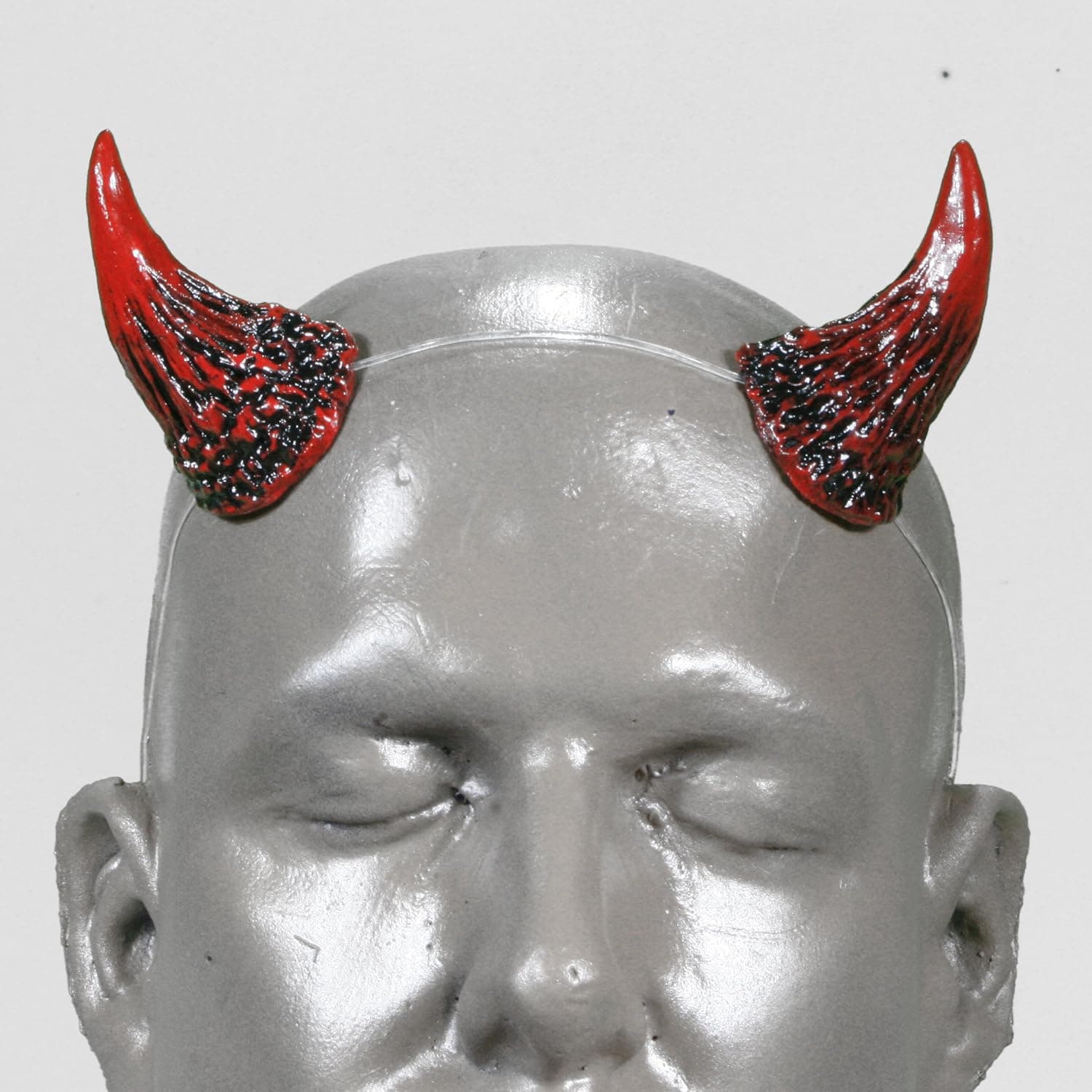 Wicked v1 Red & Black Devil Horns w/ adjustable, self locking clear headband