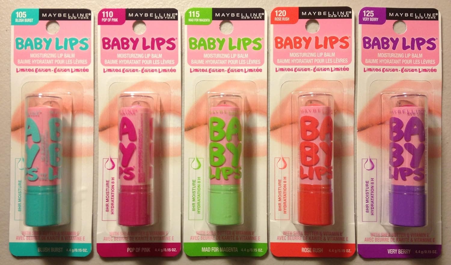 Maybelline Limited Edition Baby Lips Lip Balm ~ Set of 5