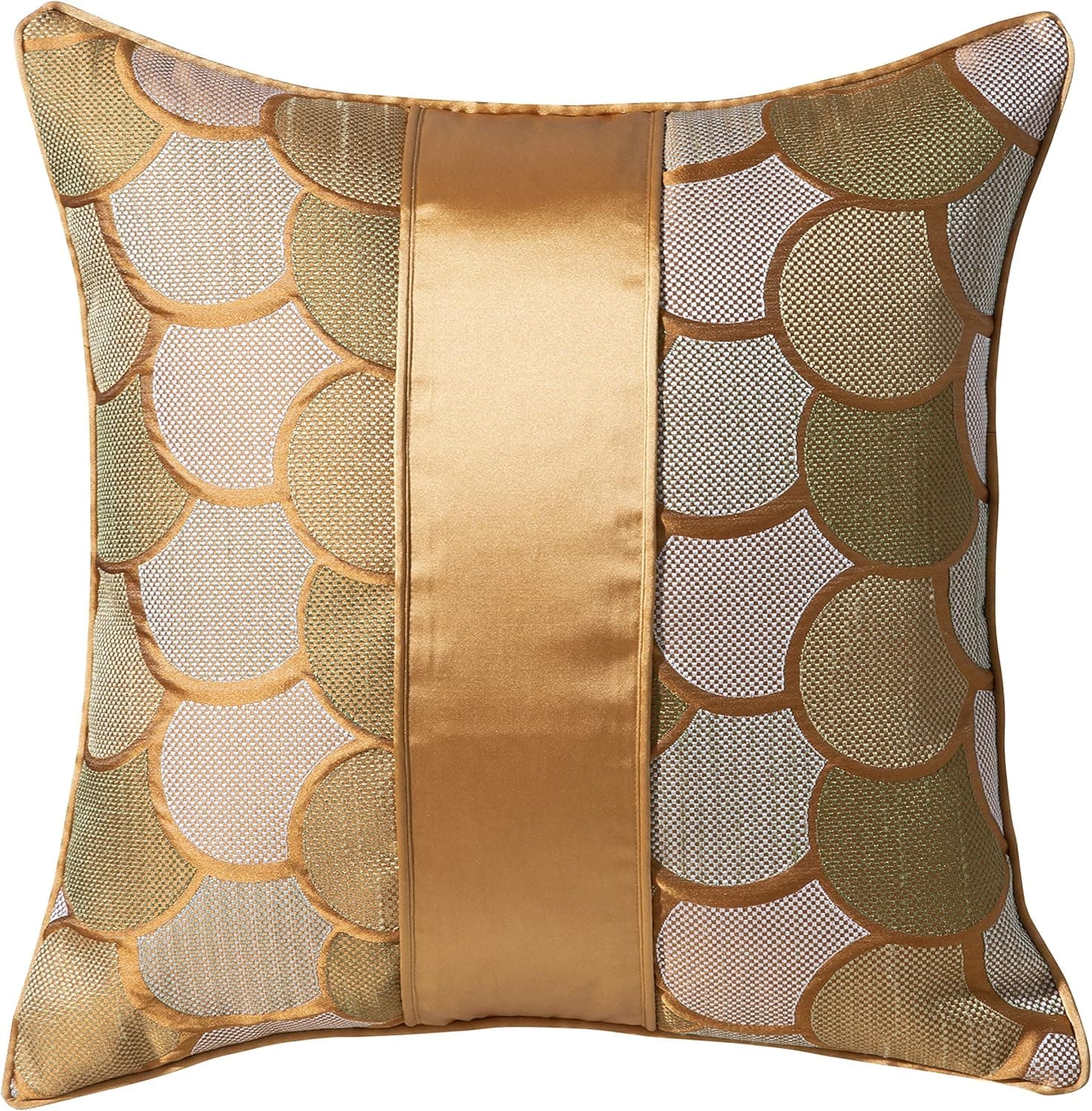YONGLIU Decorative Throw Pillow Cover Luxury Jacquard Pillowcase Satin Square Cushion Case Geometric Pattern Shams for Couch Sofa Bed Bedroom Living Room 18 x 18 inch