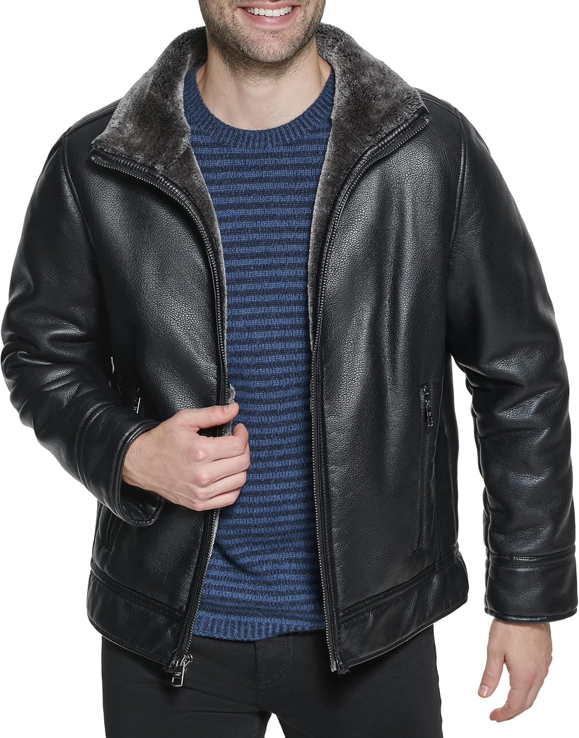 Calvin Klein Men's Faux Fur Lined Jacket
