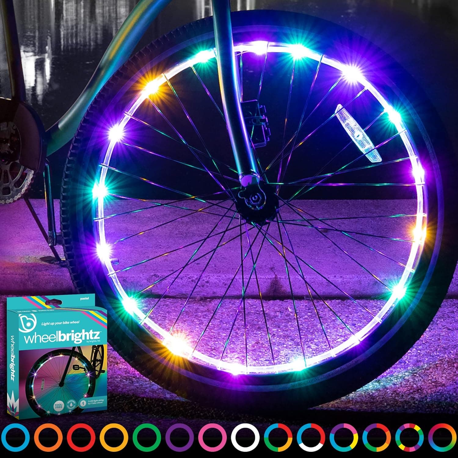 Brightz WheelBrightz LED Bike Wheel Light – Pack of 1 Tire Light –Bike Wheel Lights Front and Back for Night Riding – Battery Powered Bike Lights - Bicycle LED Spoke Light Decoration Accessories