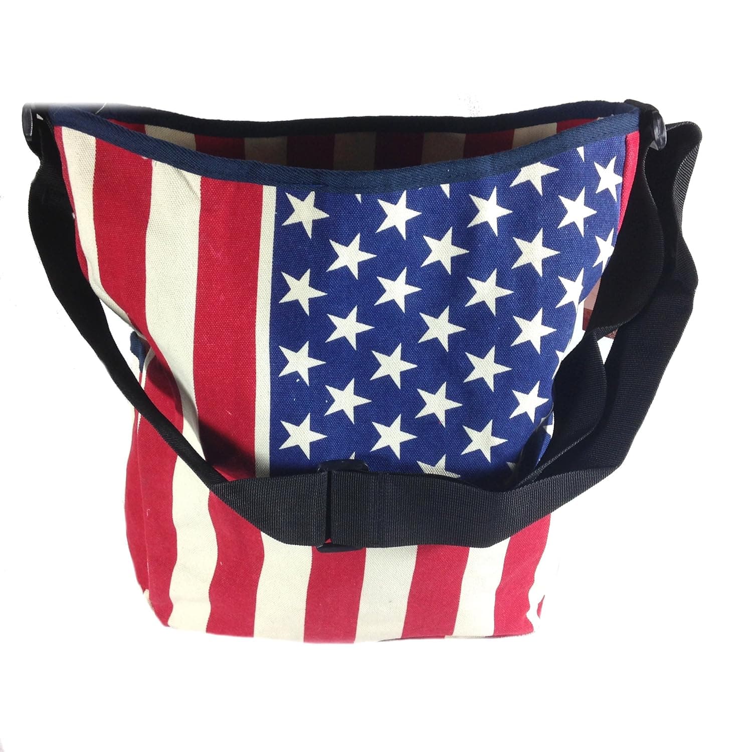 American Flag - Canvas Messenger Tote Bag - 12-in