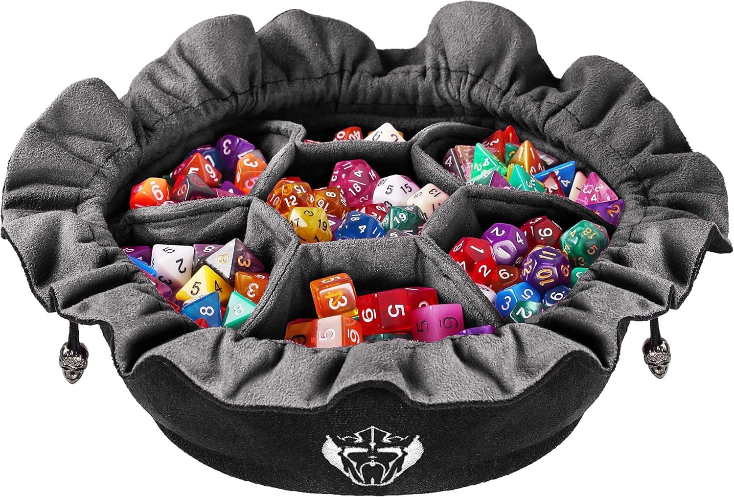 CardKingPro Immense Dice Bags with Pockets - Black - Capacity 150+ Dice - Great for Dice Hoarders [Patented Design]