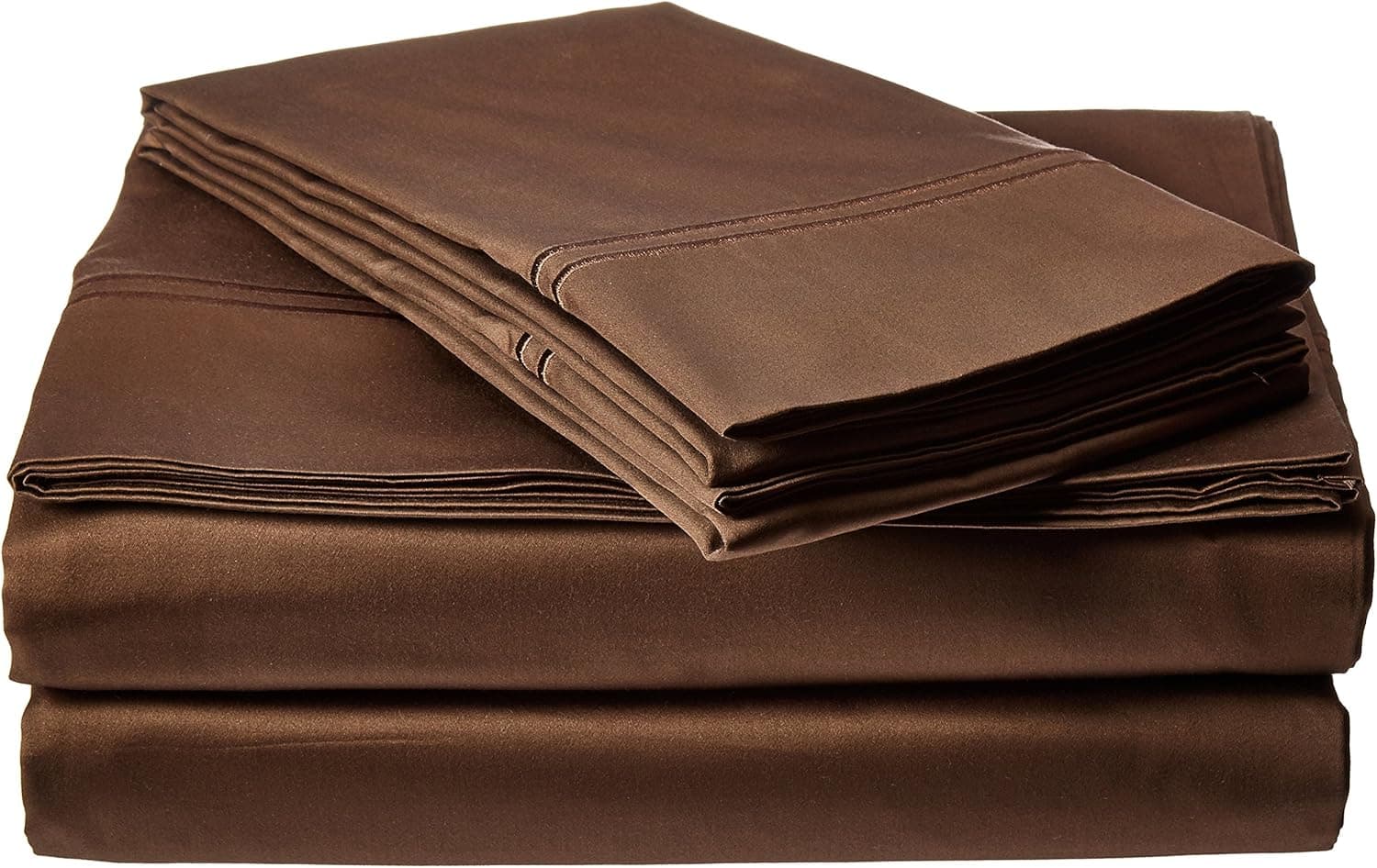 MALOUF 400 Thread Count Genuine Egyptian Cotton Bed Sheet Set - Chocolate - King