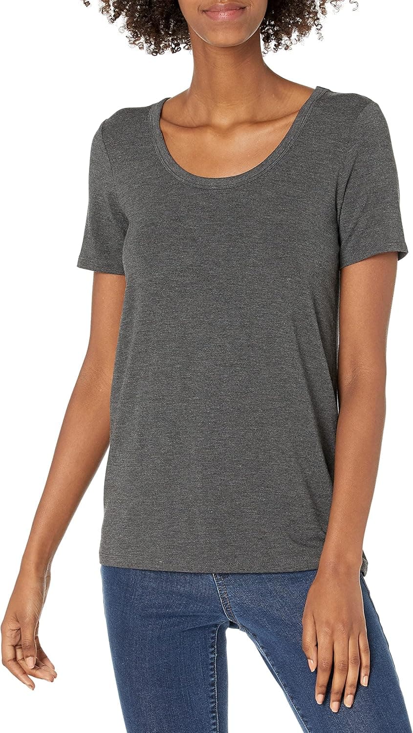 Daily Ritual Women's Jersey Short-Sleeve Scoop Neck Shirt