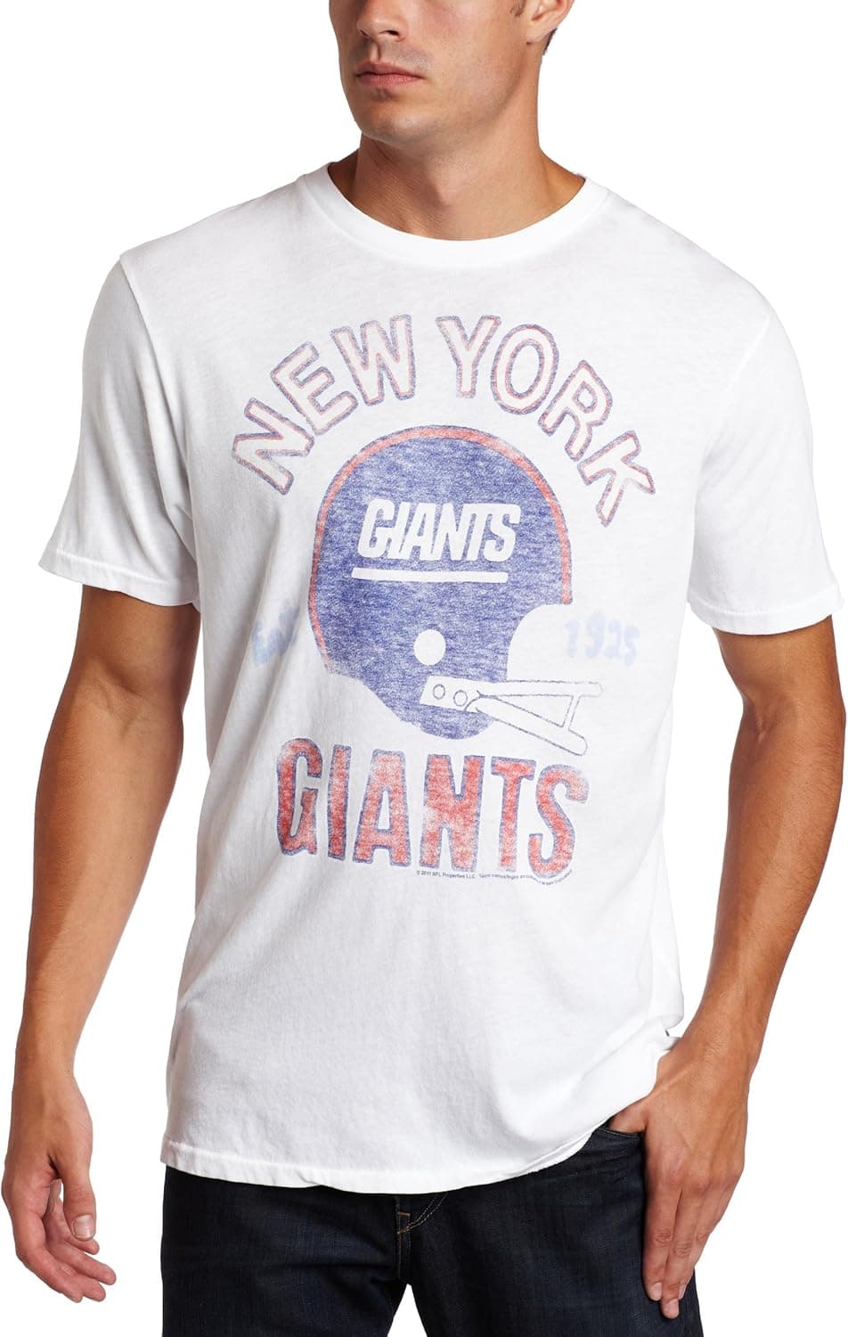 NFL New York Giants Heather Vintage Short Sleeve Crew Men's