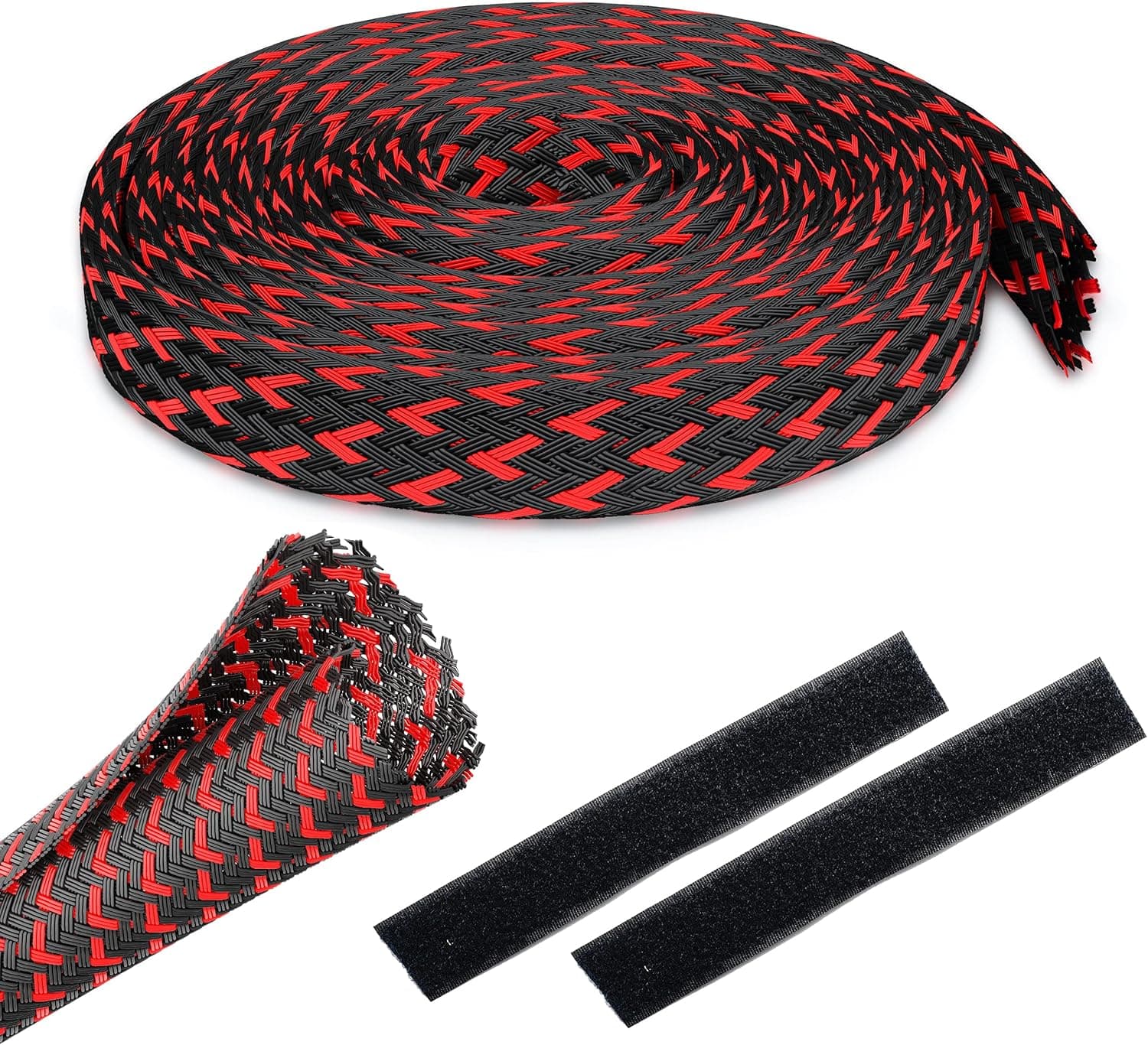 GearIT (25 Feet, 1/2 Inch) Split Sleeve Cord Covers Cable Protector Wire Loom Tubing Cable Management Sleeve for PC Computer - Chewing Cord Protectors from Pets, Cats, Dogs, Rabbits - Black