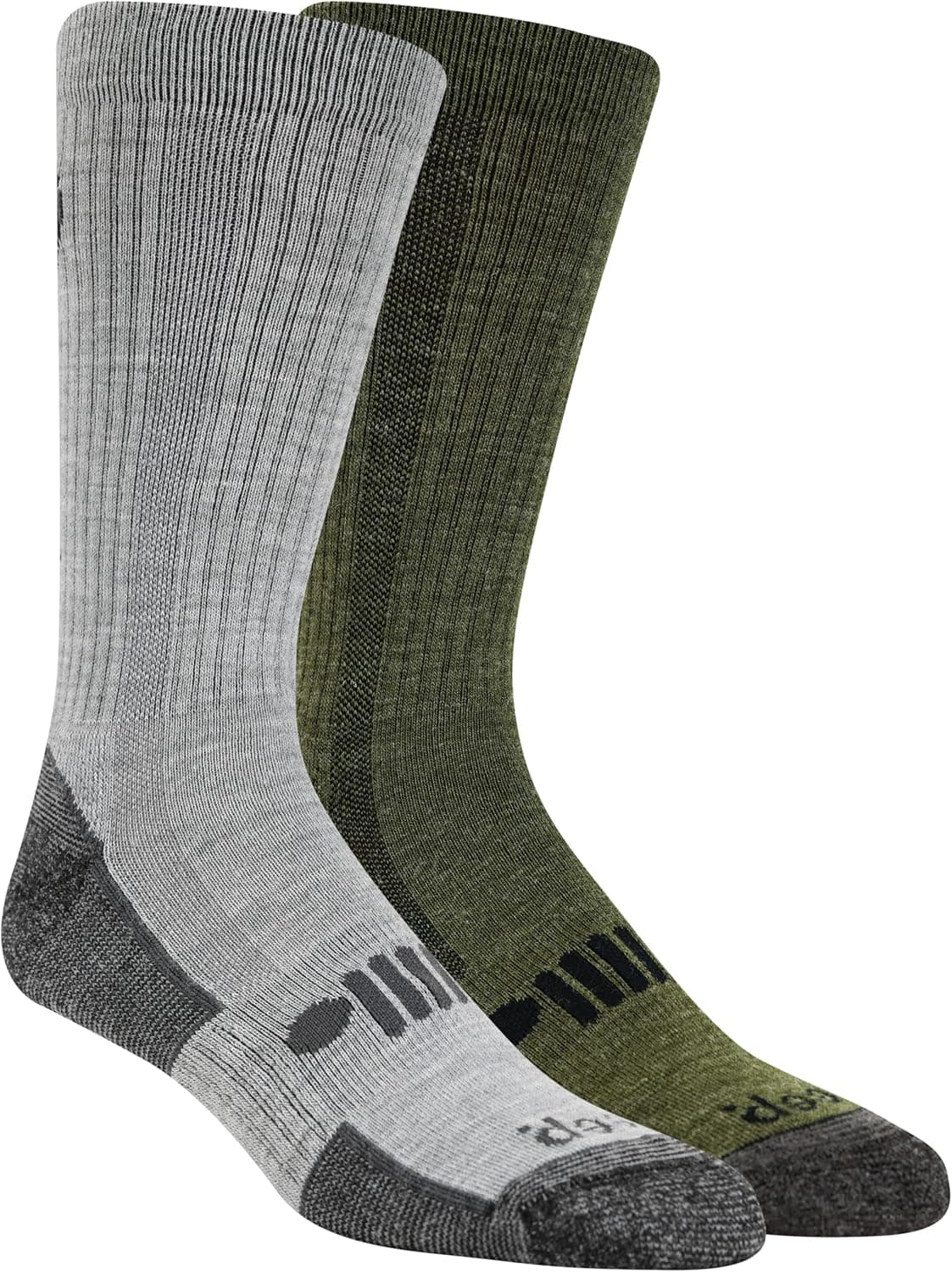 Jeep Men's Wool Blend Trail Crew Socks-2 Pair Pack-Breathable, Cushioned Comfort