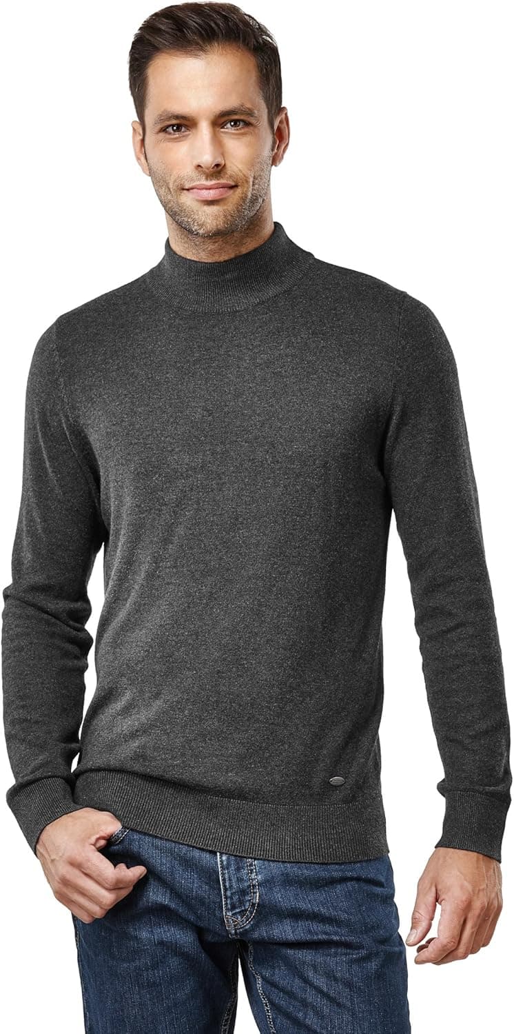 Vincenzo Boretti Men's Sweater Ribbed Turtle-Neck Slim-fit