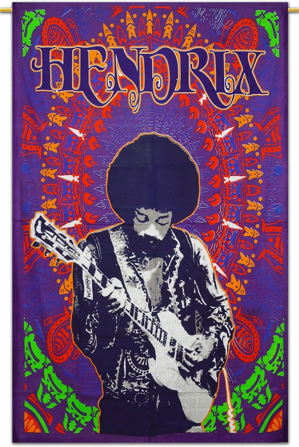 Jimi Hendrix Wall Hanging Cotton Home Decor Throw Bedspread Tapestry Twin Size 84 X 56 Inches