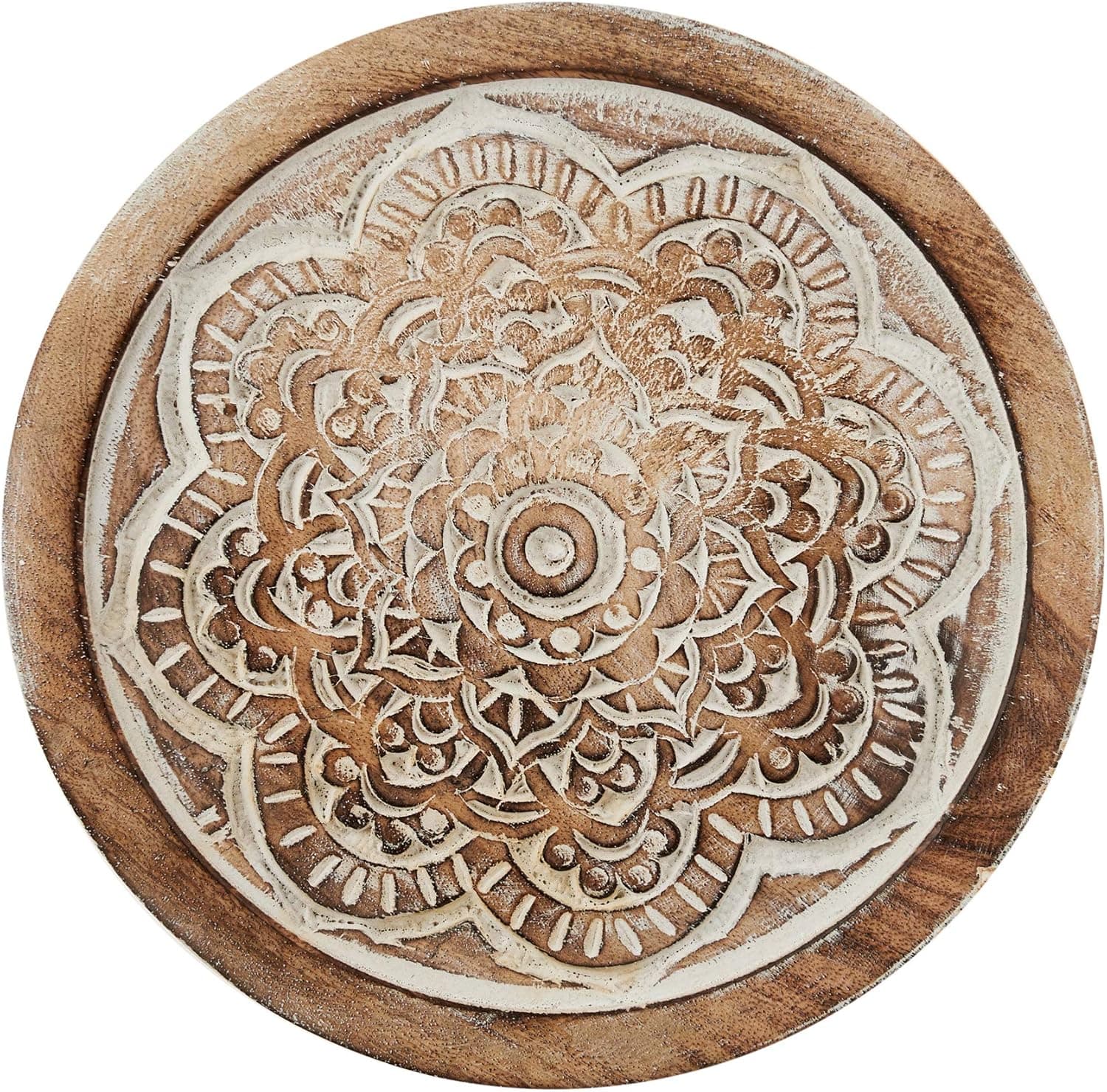 Set of 2 Wooden Trivets for Hot Dishes Pots and Pans Tea Pot Holders Nonslip Heat Resistant Kitchen Counter Accessories for Table Countertops (MD01) 8" Diameter Mandala Design