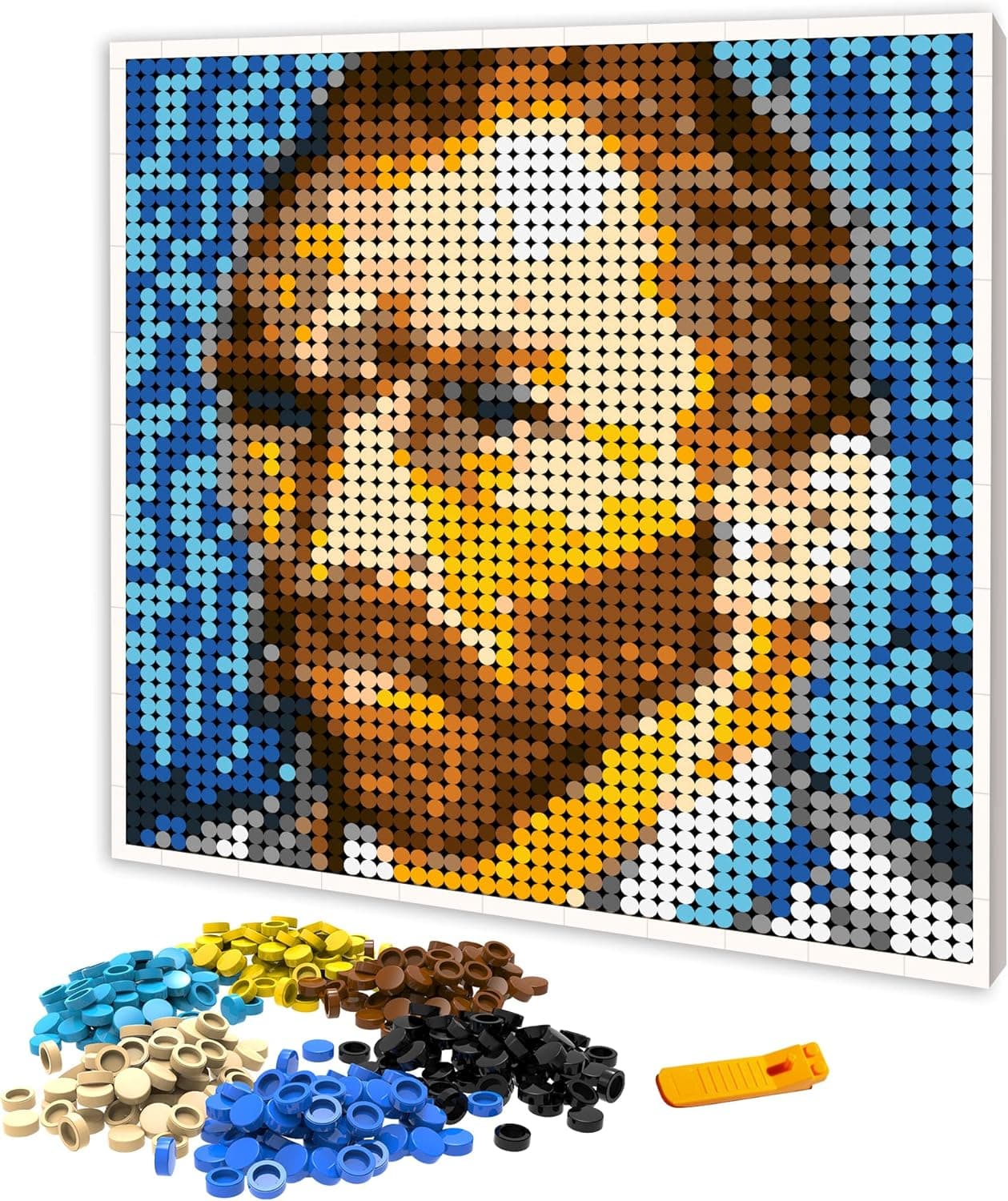 Portrait Art Vincent Van Gogh Self Portrait, Plastic Puzzle Mosaic Pixel Painting Decoration, Building Blocks MOC