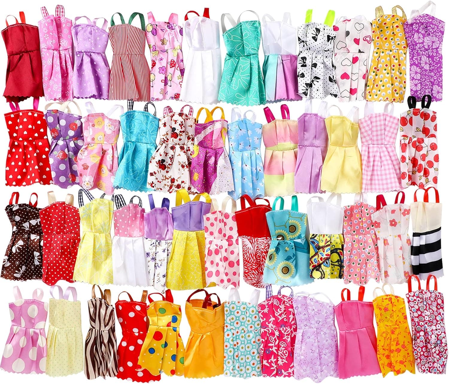 JANYUN 50 Packs Doll Clothes Skirt Cute Dress Closet for 11in to 12in Dolls
