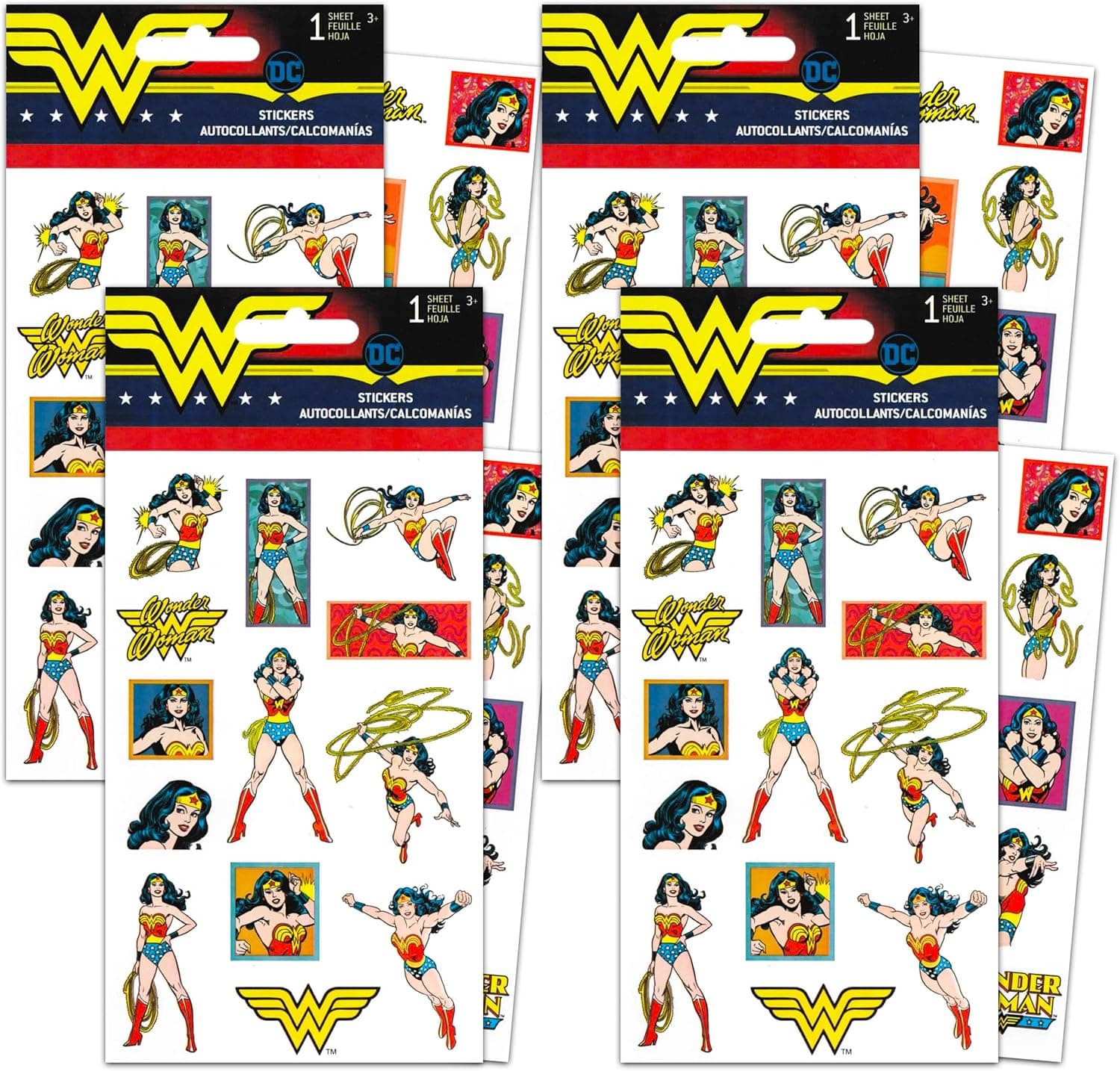 Wonder Woman Stickers Party Favors Bundle ~ 100 Ct Super Hero Girls Stickers Featuring Wonder Woman and Her Lasso of Truth (Wonder Woman Party Supplies)