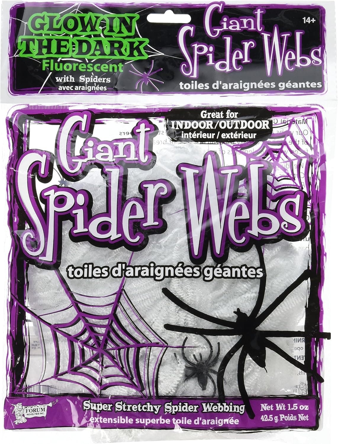 Forum Novelties Glow in The Dark Super Stretchy Giant Spider Webs