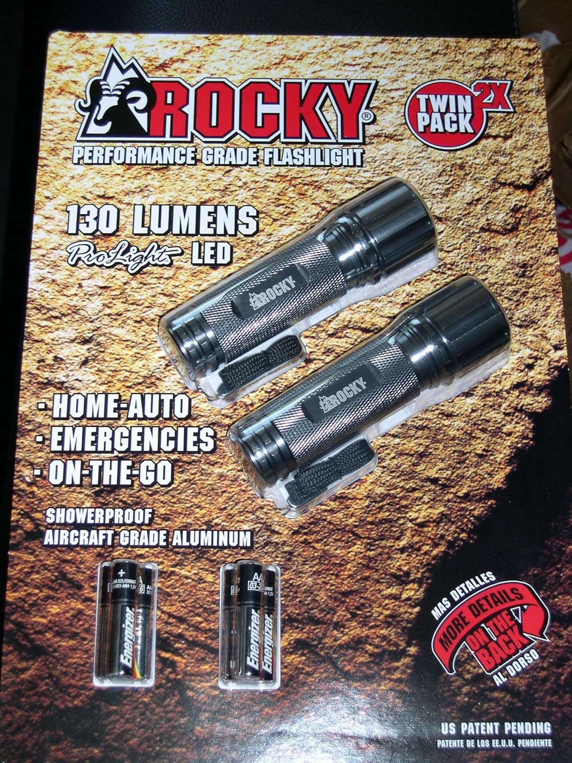 Rocky by Fuji LED Flashlight Performance Grade - 130 Lumens - Twin Pack