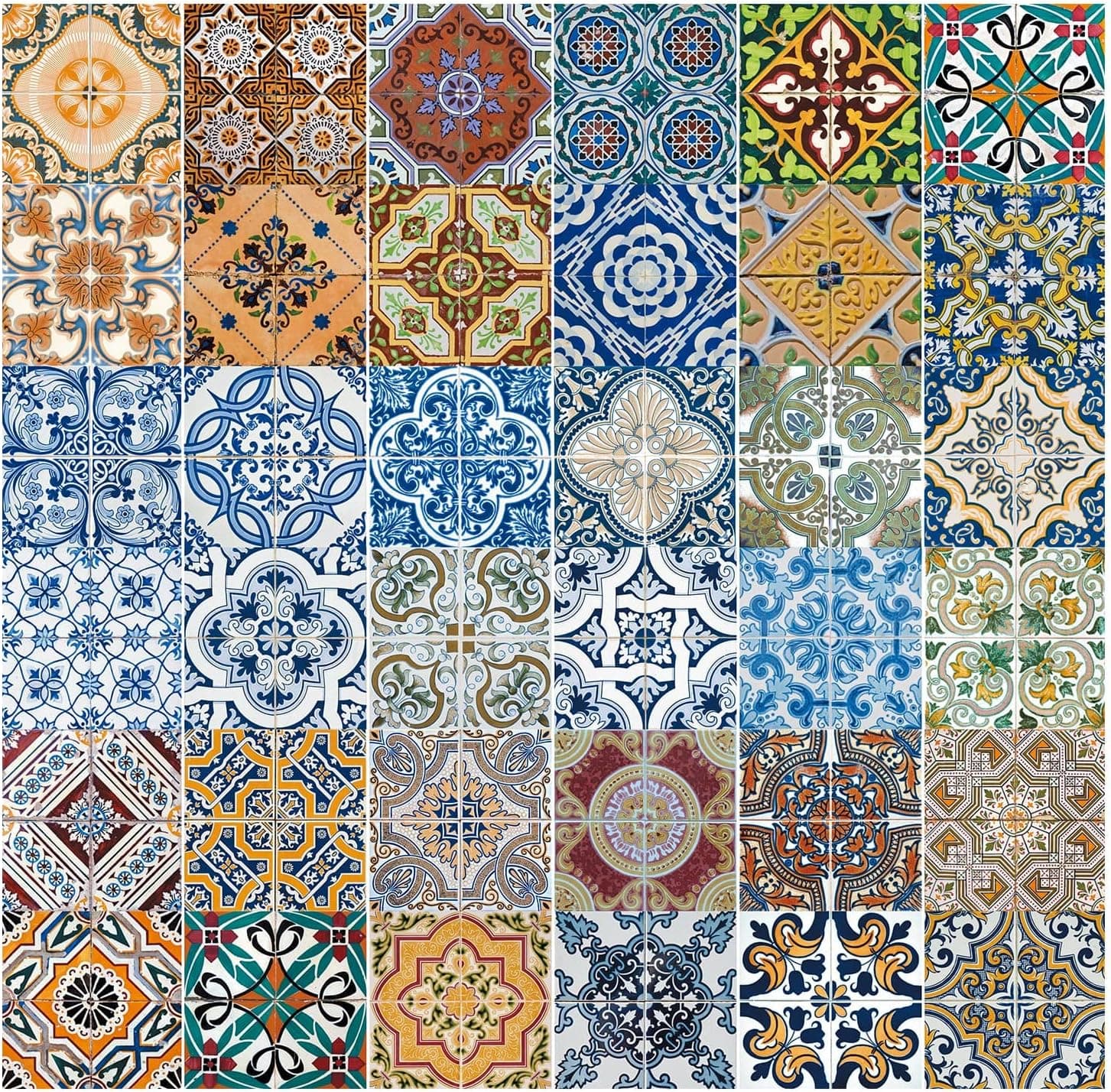 FLFK Peel and Stick Backsplash Tiles Sticker Wallpaper,6pcs 39.3 * 7in Self Stick Wall Tiles Self-Adhesive Tile Door Decals Removable 3D Contact Paper for Door Stais Bathroom Kitchen Cupboard