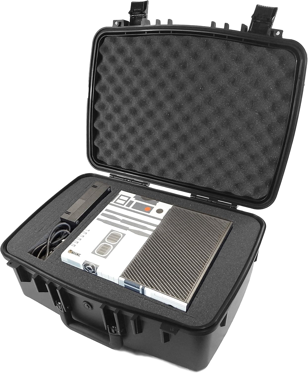 CASEMATIX Waterproof Impact Absorbing Video Game Console Travel Carry Case Bag - Fits XBOX One , Two Controllers , Games , Headset , Cables and More Gaming Accessories