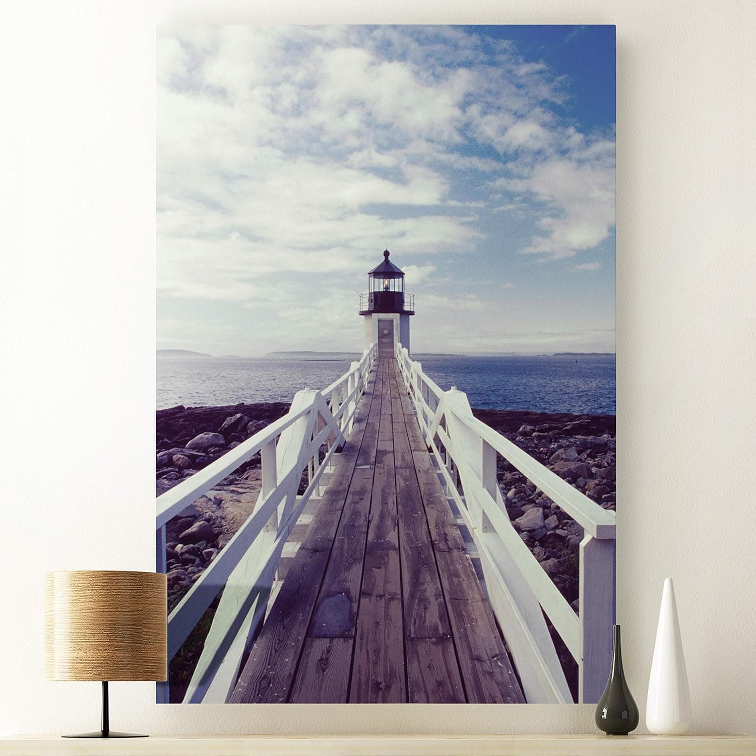 Lighthouse Path Vertical Landscape Pictures Giclee Print Canvas Wall Art