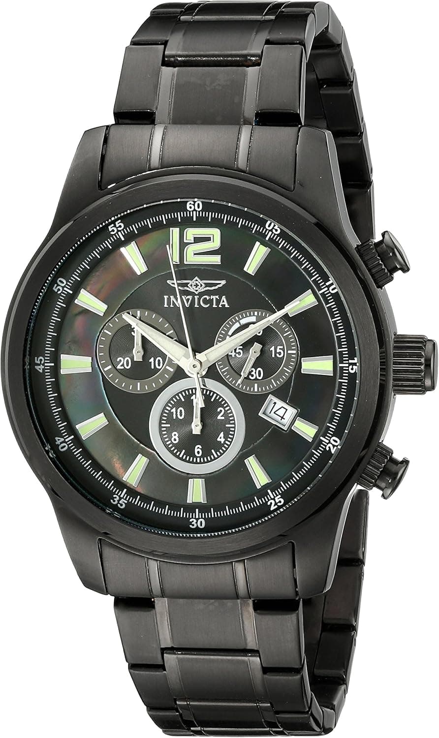 Invicta Men's 0794 II Collection Chronograph Black Dial Black Ion-Plated Stainless Steel Watch