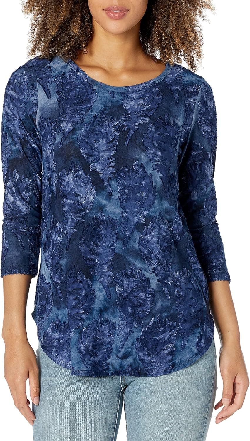 Karen Kane Women's Tie-dye Burnout Shirttail Tee
