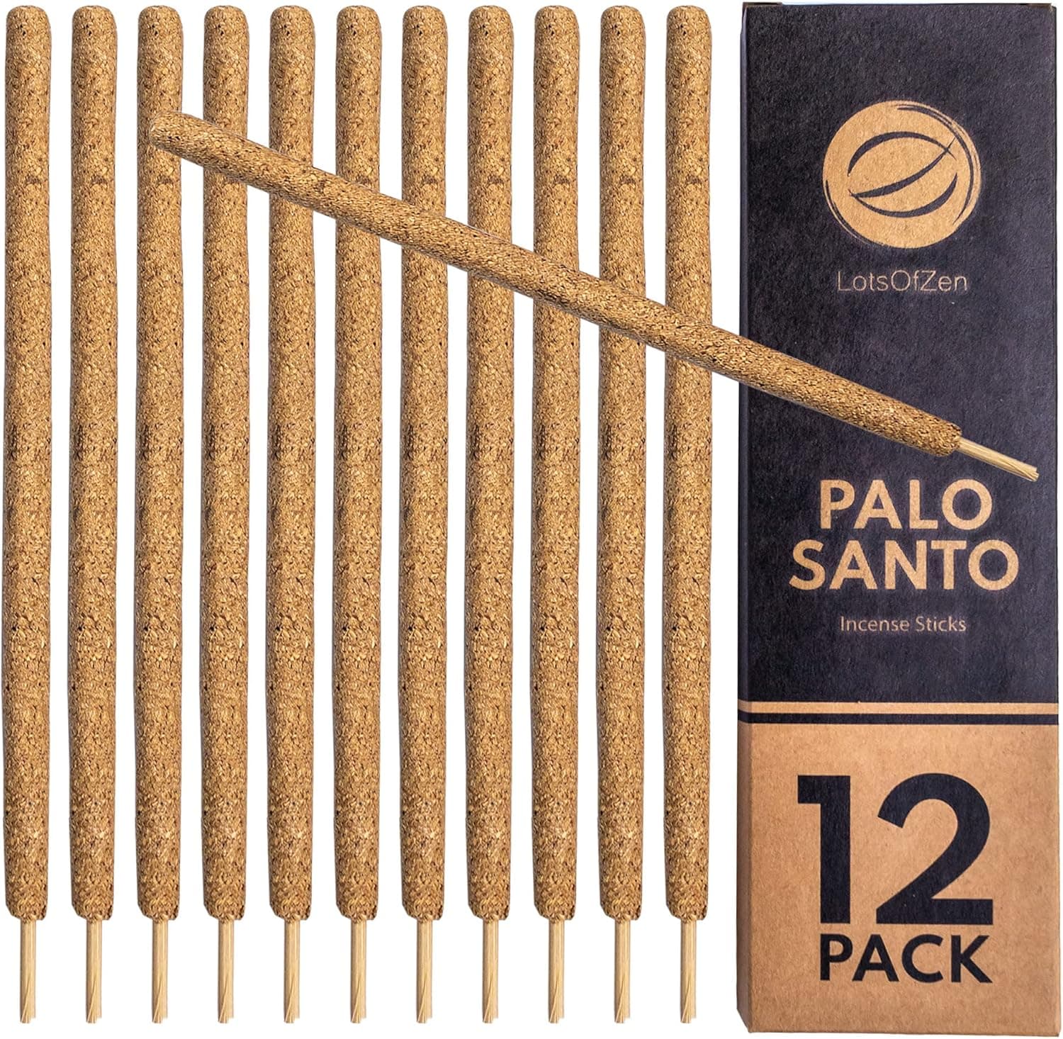 Palo Santo Incense Sticks (12 Pack) — Natural Incense Kit for Bad Energy Cleansing — Long Burning Incense Sticks Handmade in Peru, Smudge Kit Palo Santo Resin Incense Sticks Large