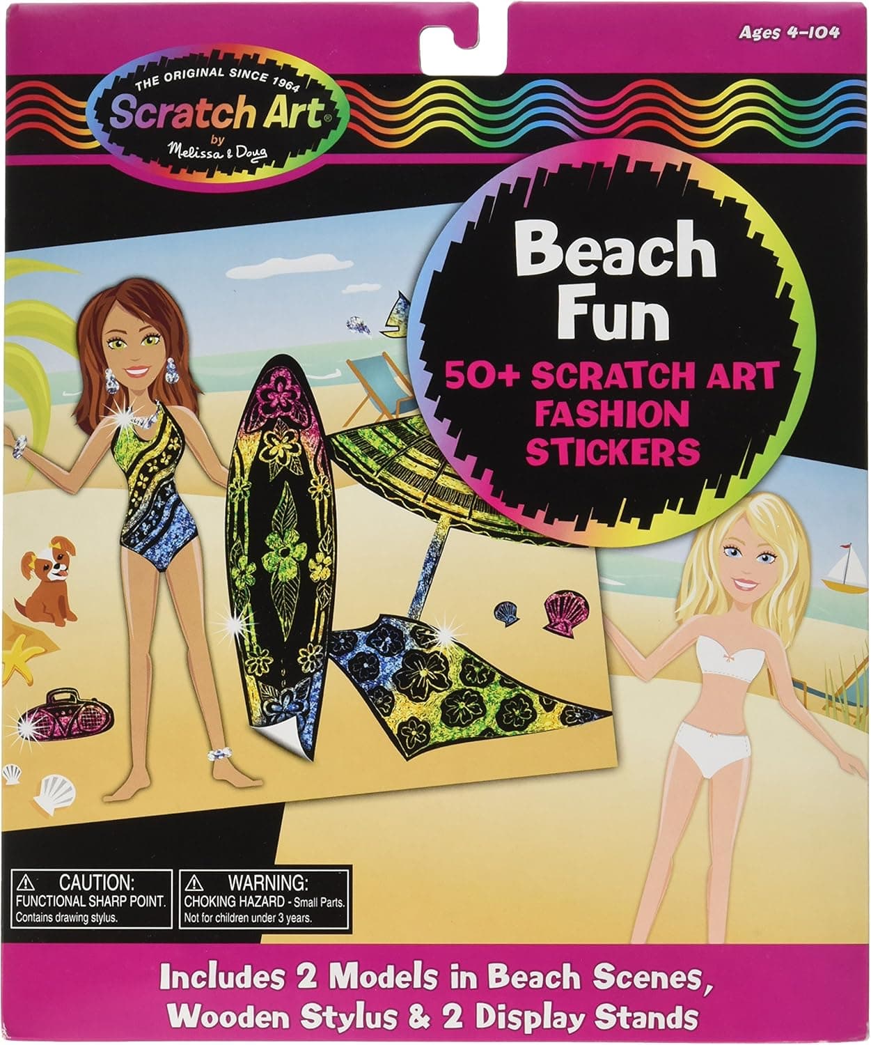 Scratch Art Scratchin' Fashion Sticker Scenes Beach Kit