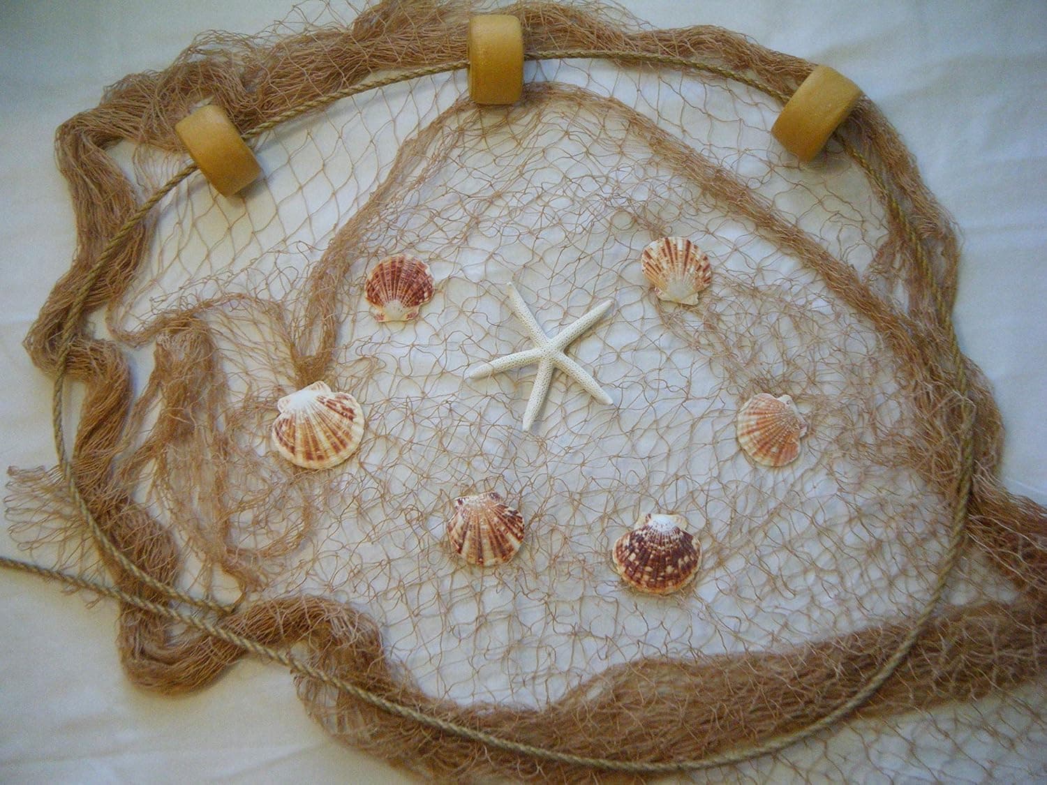 15 X 9 Ft New Fish Nets, Fishing Net, Netting, Starfish, Shells, Floats, Decorative Nautical Decor, Fishing Nets, Barrier, Fish Net, Fish Netting, Nautical, Decorations. Fishing Net Decor, Beach Theme