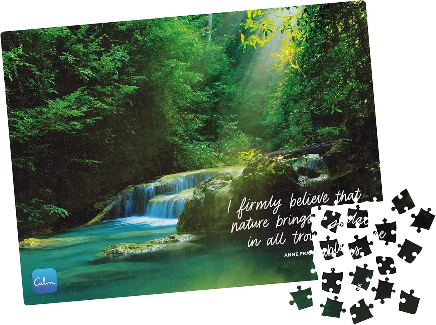 300-Piece Calm Jigsaw Puzzle for Relaxation, Stress Relief, and Mood Elevation, for Adults and Kids Ages 8 and up, Hidden Waterfalls