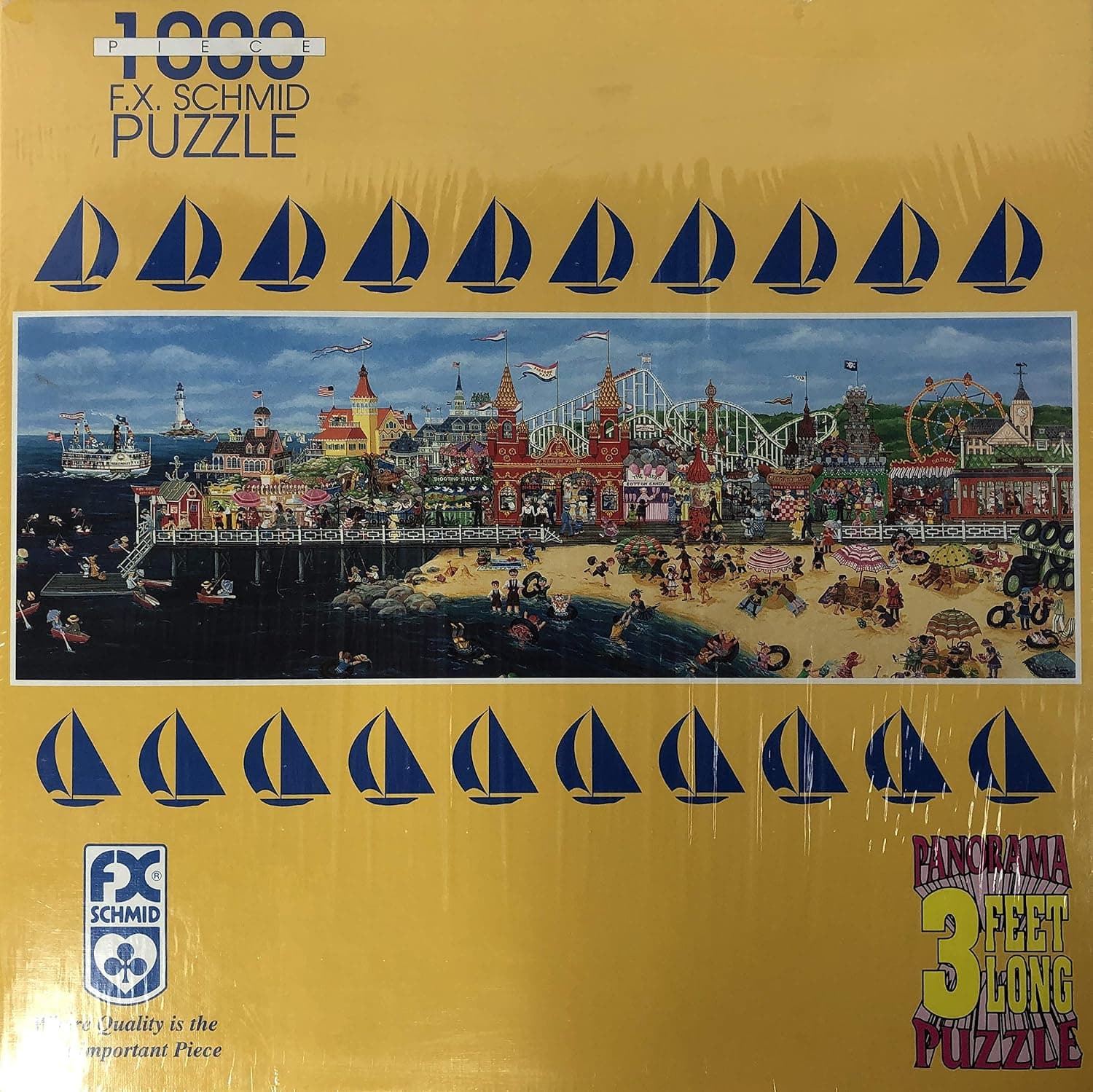1996 F. X. Schmid Paragon Park Panorama 3 Feet Long 1000 Piece Jigsaw Puzzle