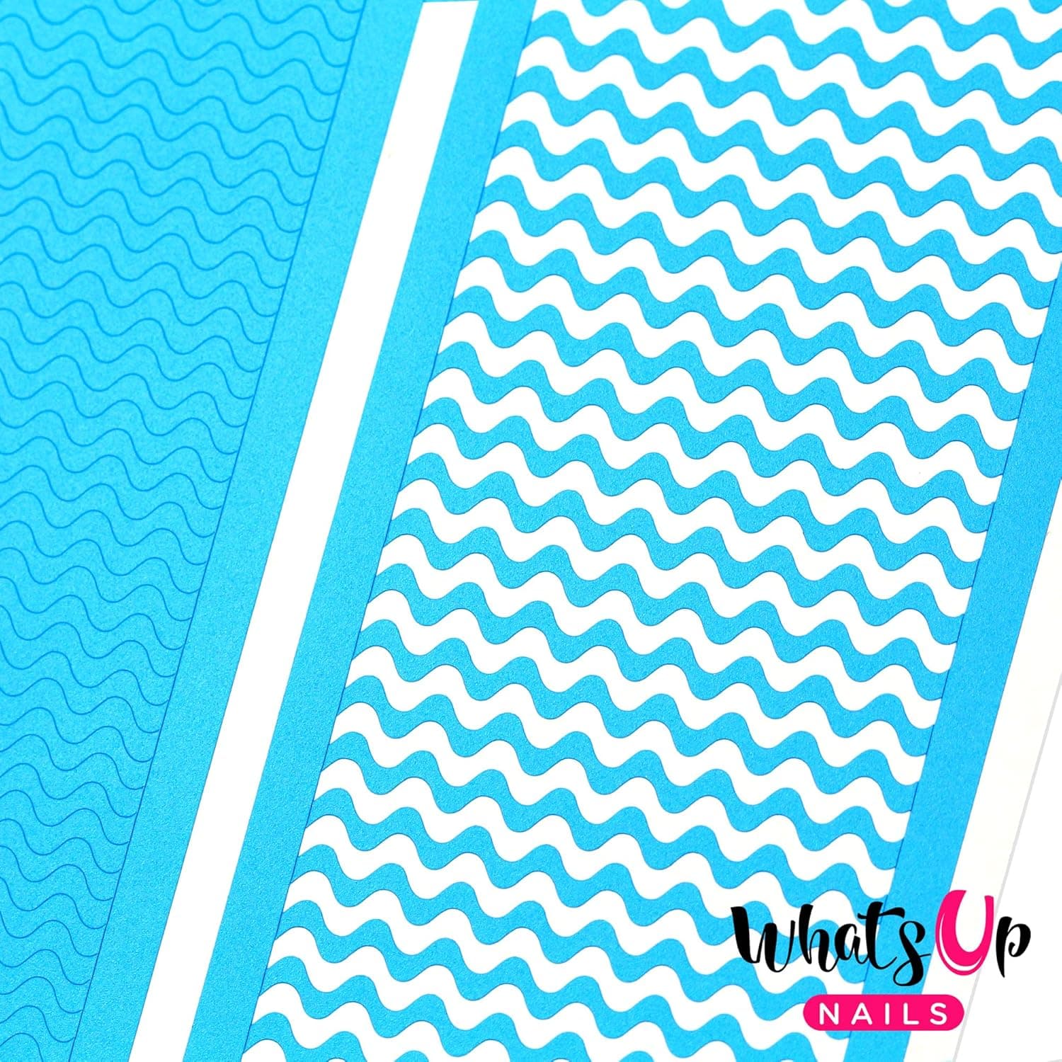 Whats Up Nails - Skinny Wave Tape Nail Stencils Stickers Vinyls for Nail Art Design (1 Sheet, 162 Strips)