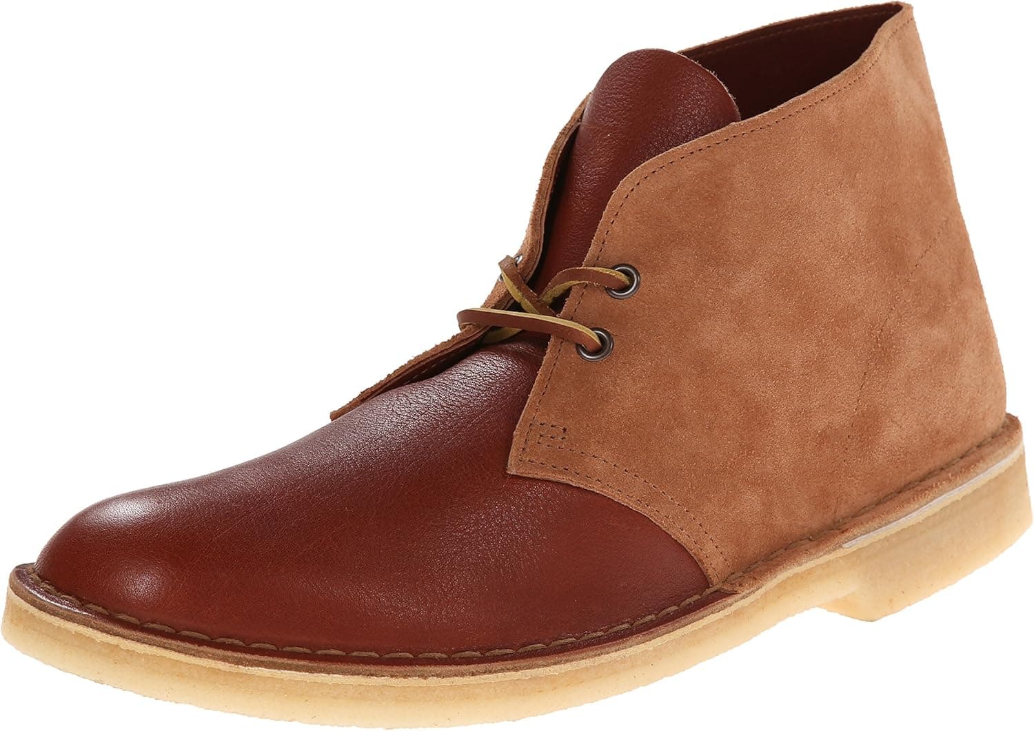 Clarks mens Premium Crepe Leather chukka boots, 06086-tan Combination, 9.5 US