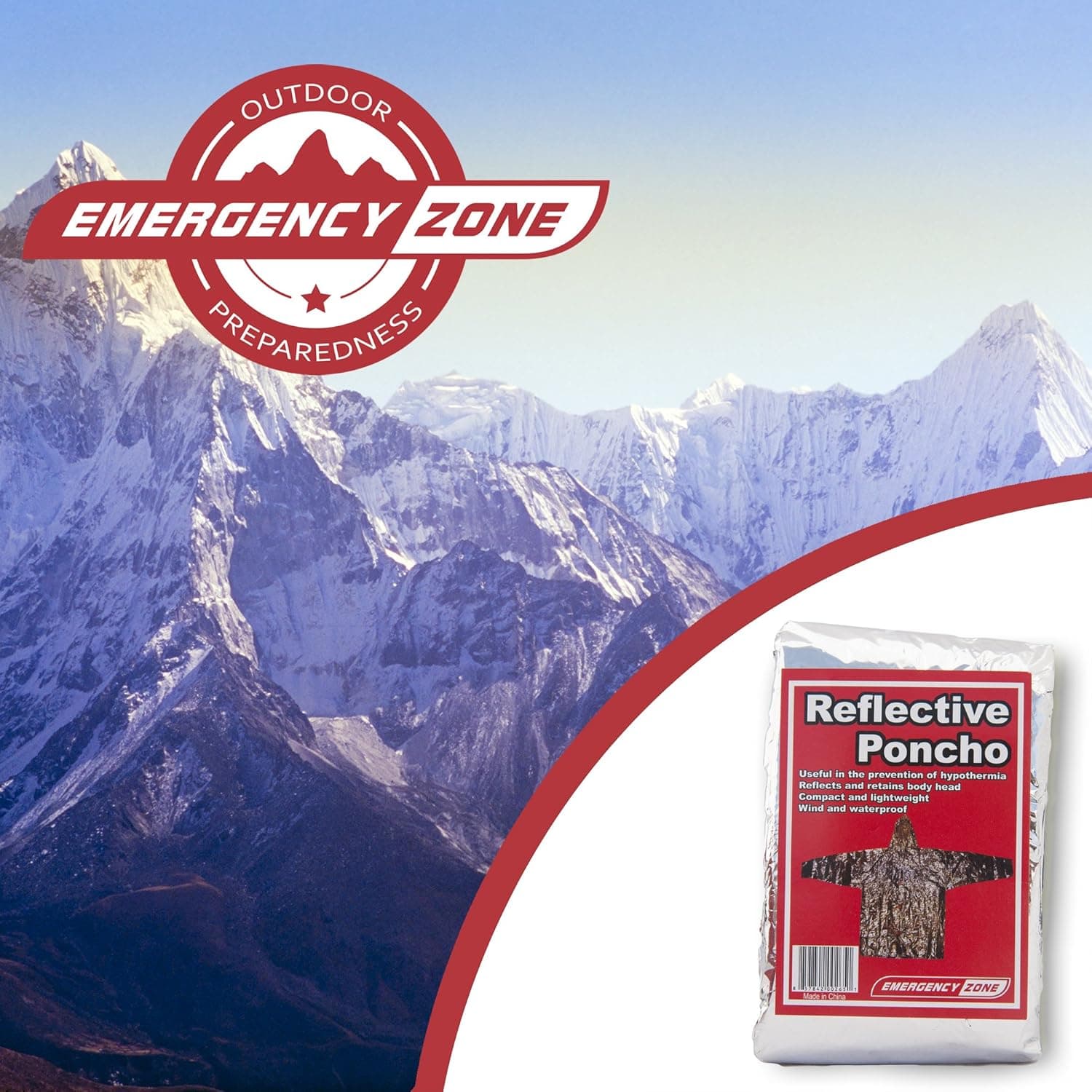 Emergency Zone Reflective Poncho, Emergency Survival Poncho