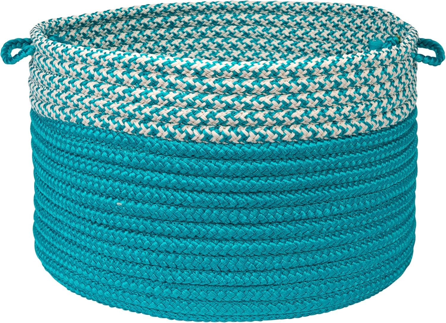 Houndstooth Dipped Basket Colonial Mills, 18 by 12-Inch, Turquoise