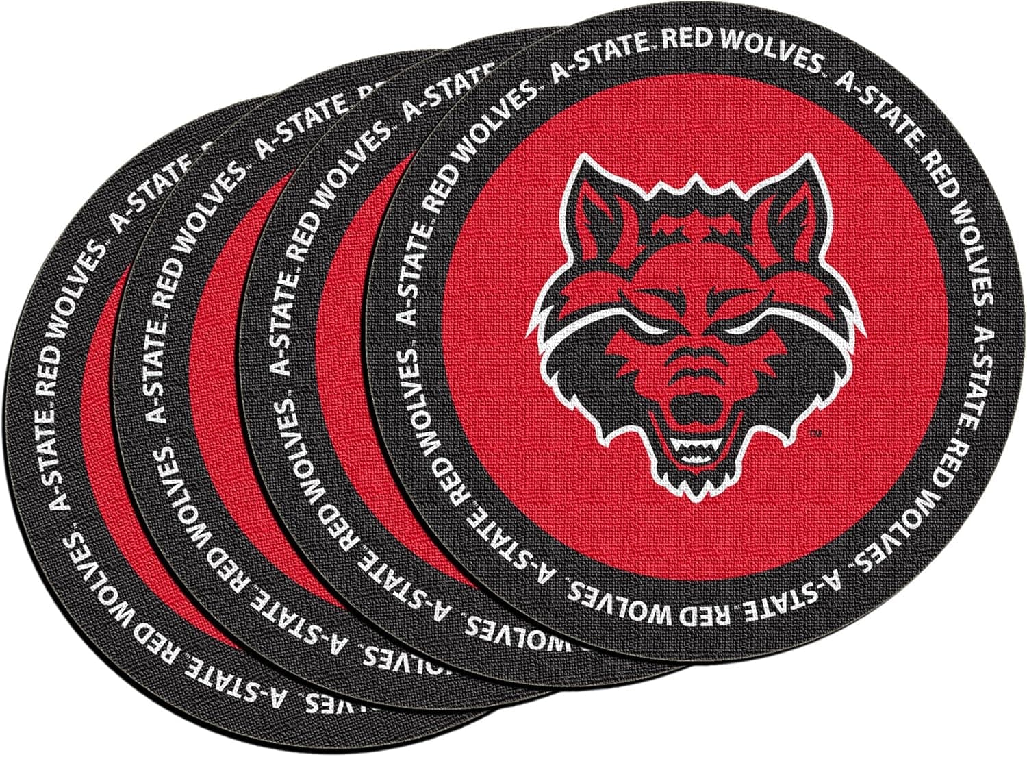 NCAA Arkansas State Red Wolves Neoprene Ring of Honor Coasters, Set of 4