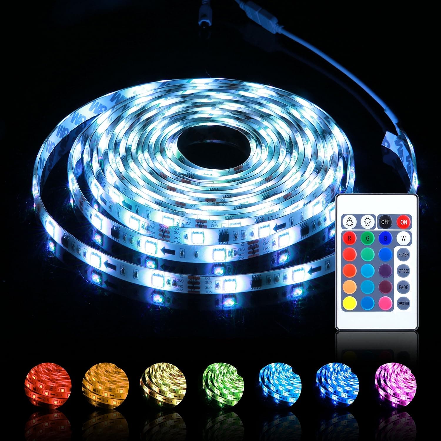 LED Strip Lights RGB, 16.4Ft 5M Waterproof Color Changing LED Rope Light Kit with 150 Units SMD5050 LED, Ideal for Home Garden Party Decoration by Aglaia