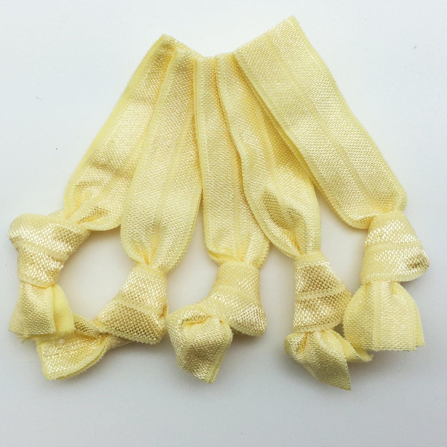 PEPPERLONELY Brand 20PC No Crease Elastic Hair Ties - Light Yellow