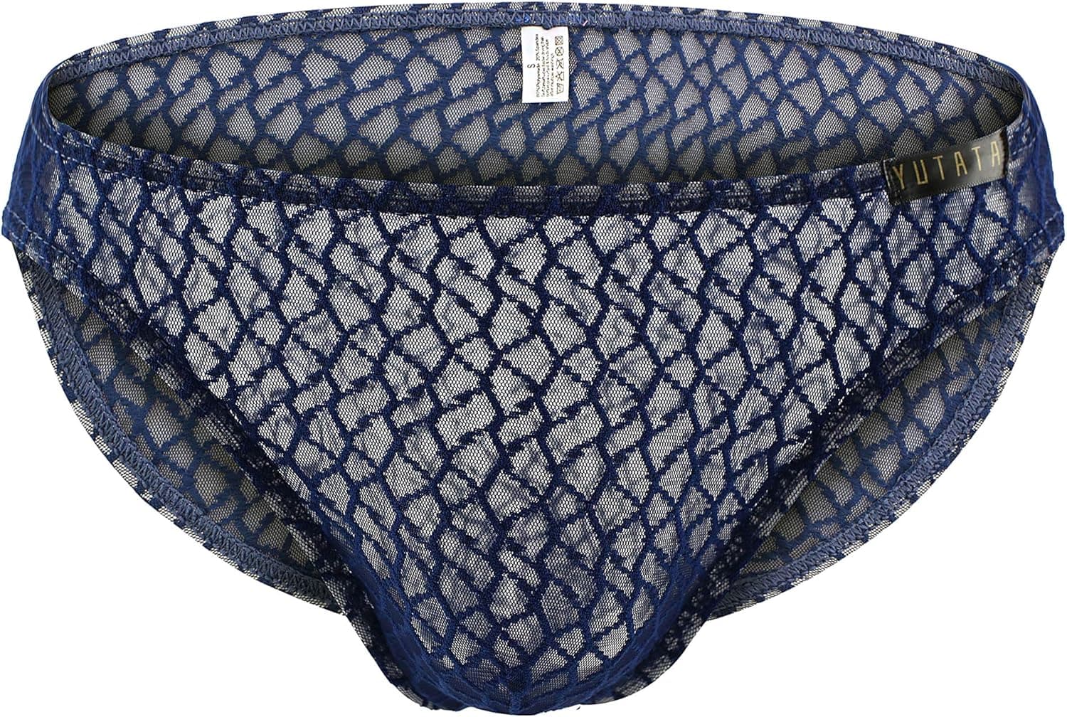 WINDAY Men Briefs Lace Silk Low Rise Bikini Briefs and Breathable Underwear B170