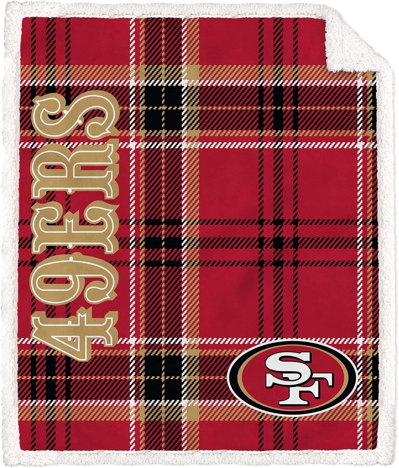 Pegasus Home Fashions NFL Team 50'' x 60'' Plaid Ultra Fleece Sherpa Throw Blanket