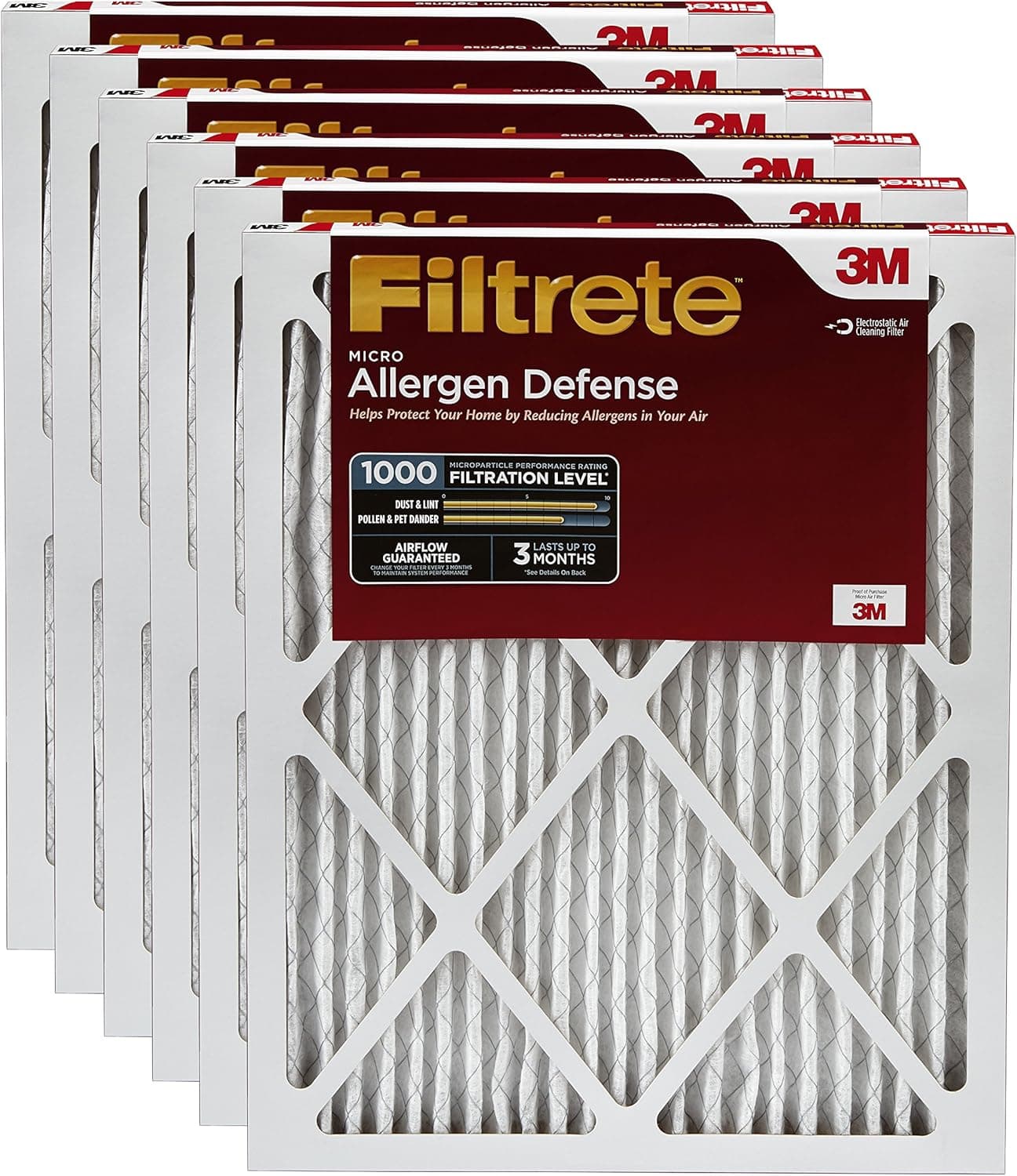 Filtrete AD26-6PK-2E AC Furnace Air Filter, MPR 1000, 20 x 24 x 1 (Pack of 6), 6 Count