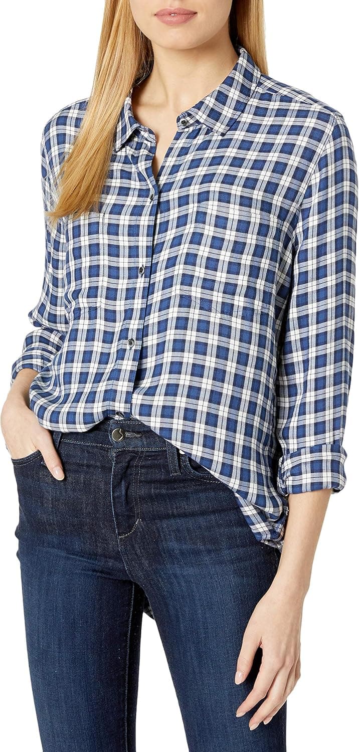 Goodthreads Women's Modal Twill Two-Pocket Relaxed Shirt
