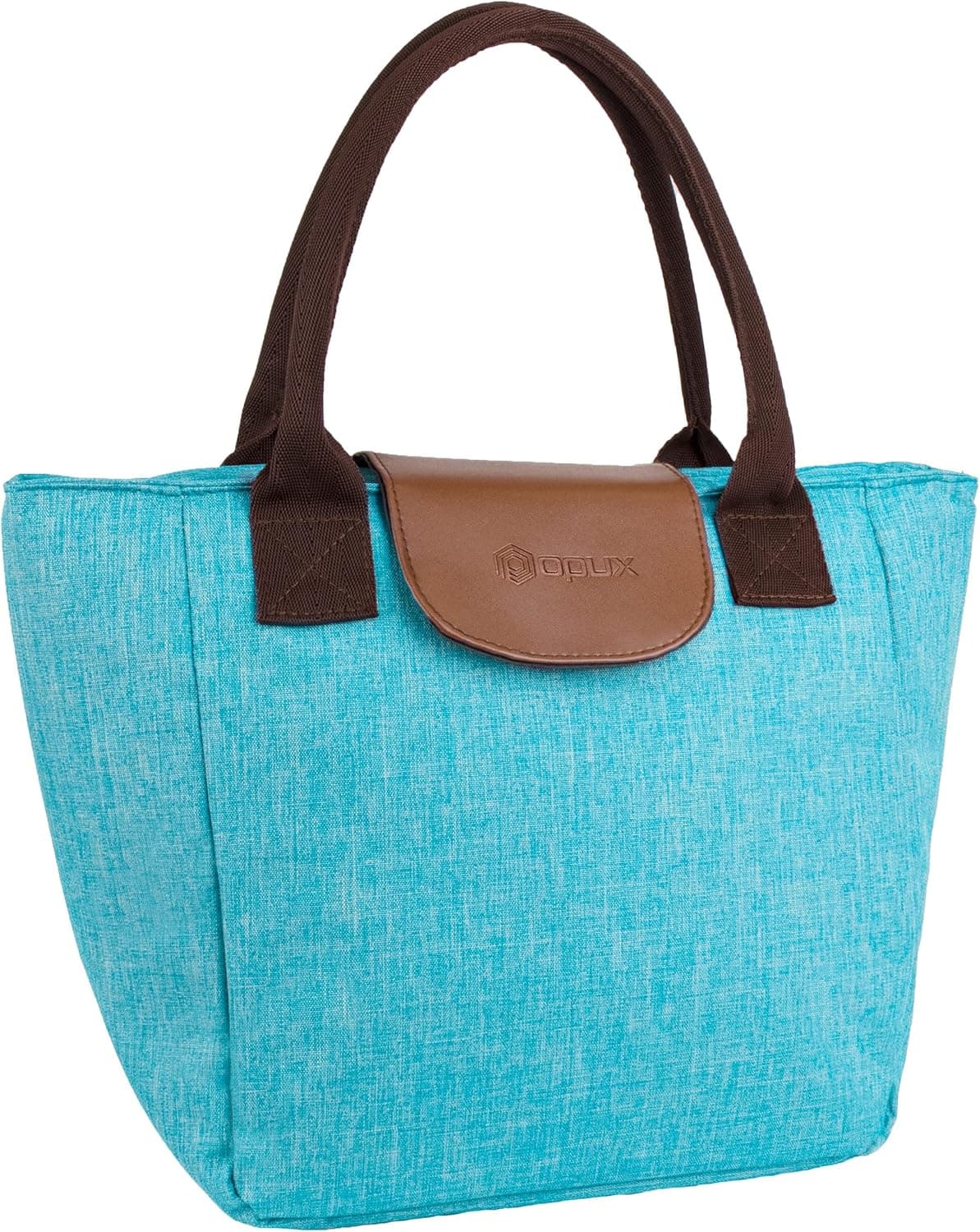 OPUX Large Lunch Bags for Women, Insulated Lunch Tote for Adult Women Work, Tall Reusable Lunch Box Purse for Girls with Pockets for Work Office, Lunch Cooler for Meal Prep, 15 Cans (Turquoise)