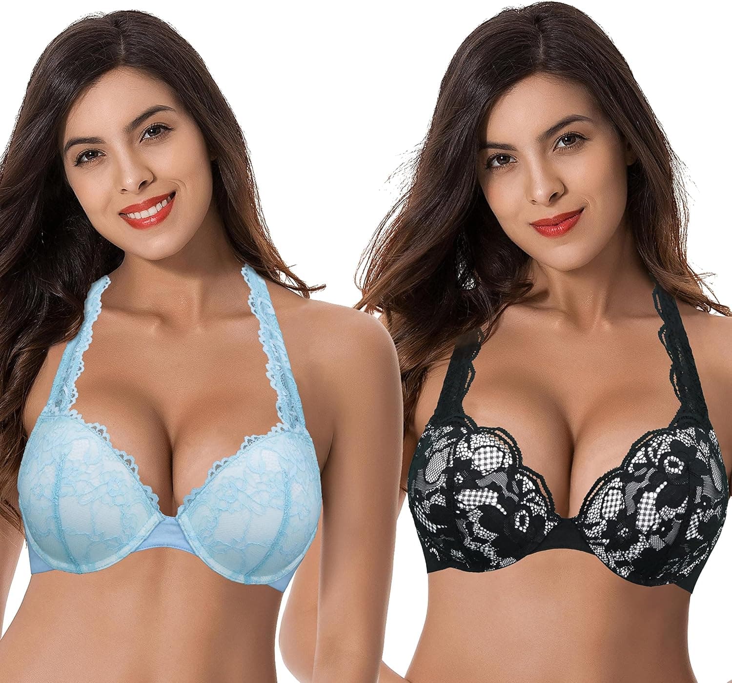 Curve Muse Women's Plus Size Add 1 and a Half Cup Push Up Underwire Bras